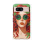 Vibrant Phone Case with Retro Greenery Design, Trendy Case for Casual Look, Gift for Her, Summer Vibes, Unique Phone Accessory