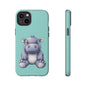 Cute Hippo Phone Case, Tough Phone Cover, Fun Animal Case, Gift for Kids, Cute Decor, Birthday Present