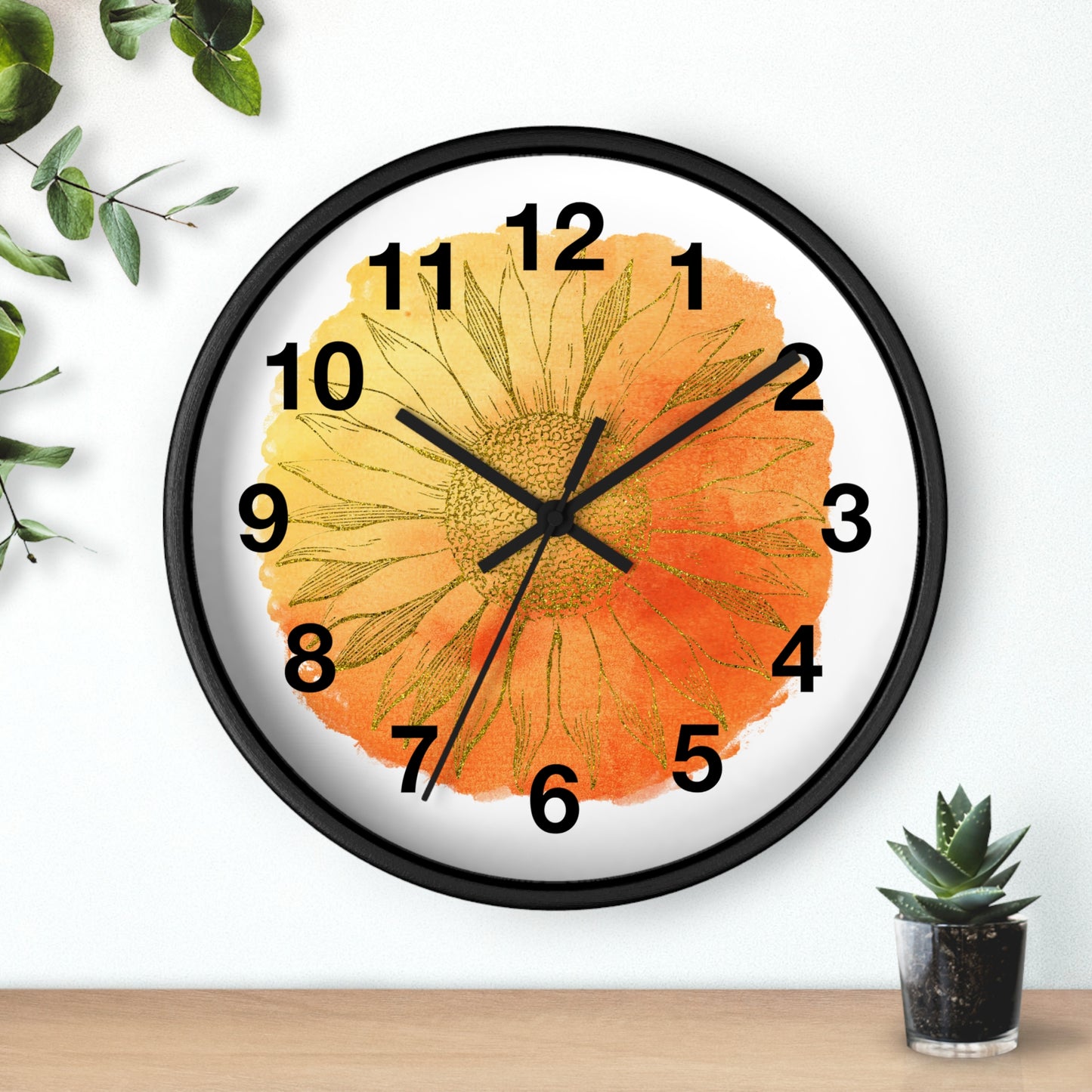 Sunflower Wall Clock, Rustic Home Decor, Floral Clock, Boho Wall Art, Gift for Garden Lovers, Housewarming Gift