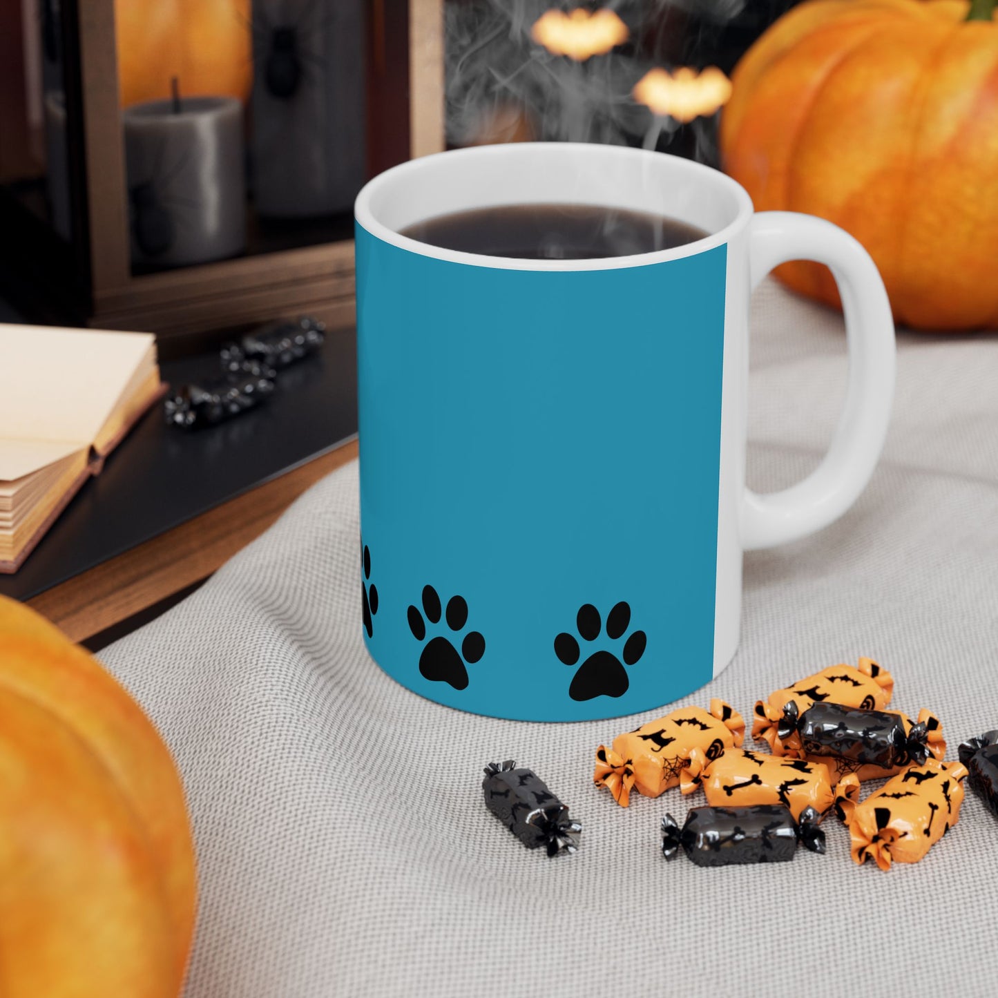 Paw Print Ceramic Mug - Ideal for Pet Lovers, Dog Owners, Animal Enthusiasts, Gift for Pet Birthdays, Cozy Coffee Moments, Kitchen Decor