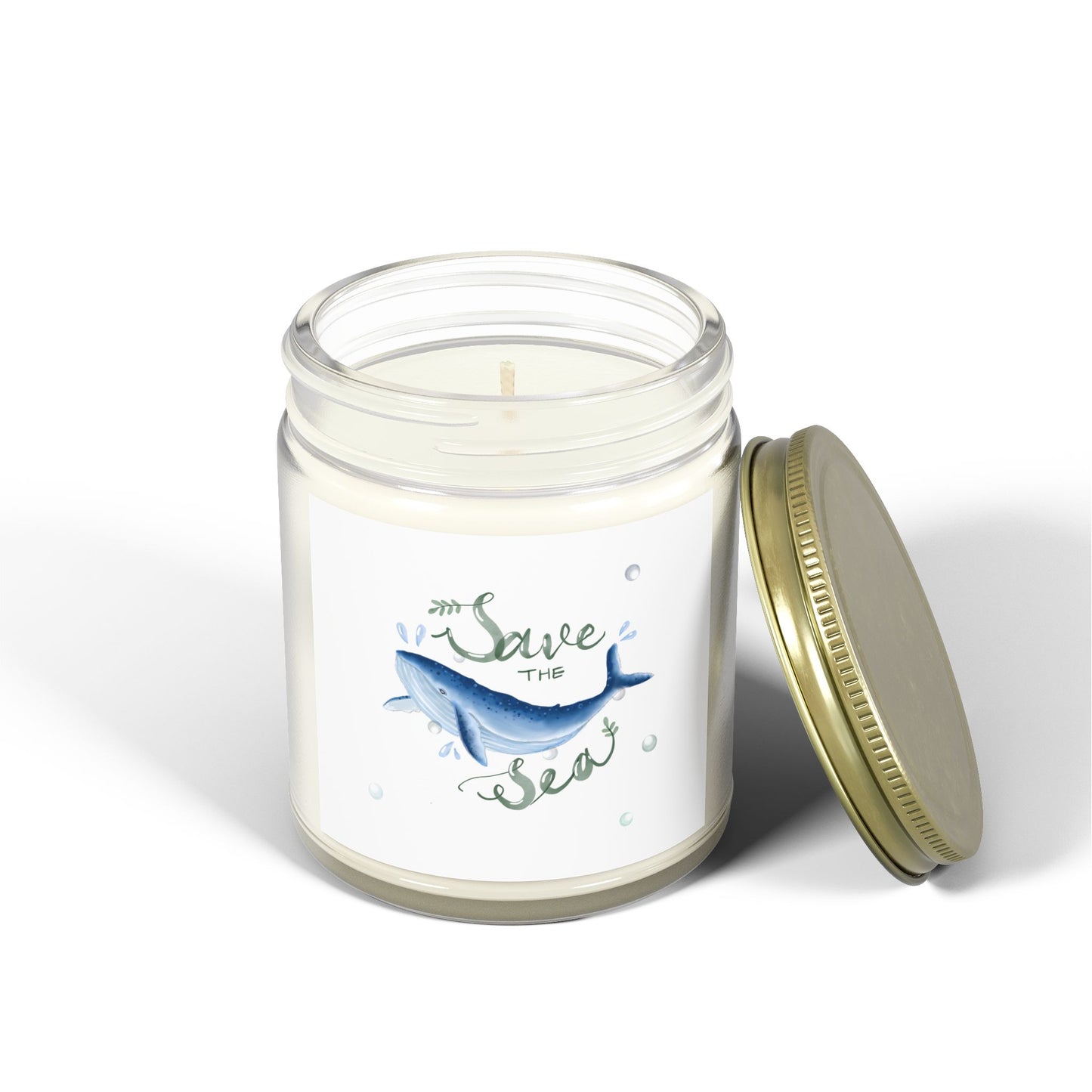 Save the Sea Scented Candles - Eco-Friendly Coconut Apricot Wax, Ocean Vibes, Perfect Gift for Nature Lovers, Home Decor, Relaxation