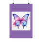 Butterfly Watercolor Matte Poster — Purple Vertical Art Print