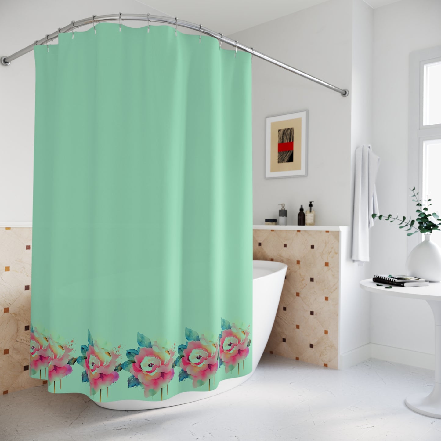 Blooming Floral Shower Curtain, Bathroom Decor, Home Accessories, Gift Idea, Spring Themes