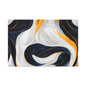 Abstract Navy & Gold Swirl Matte Canvas Wall Art