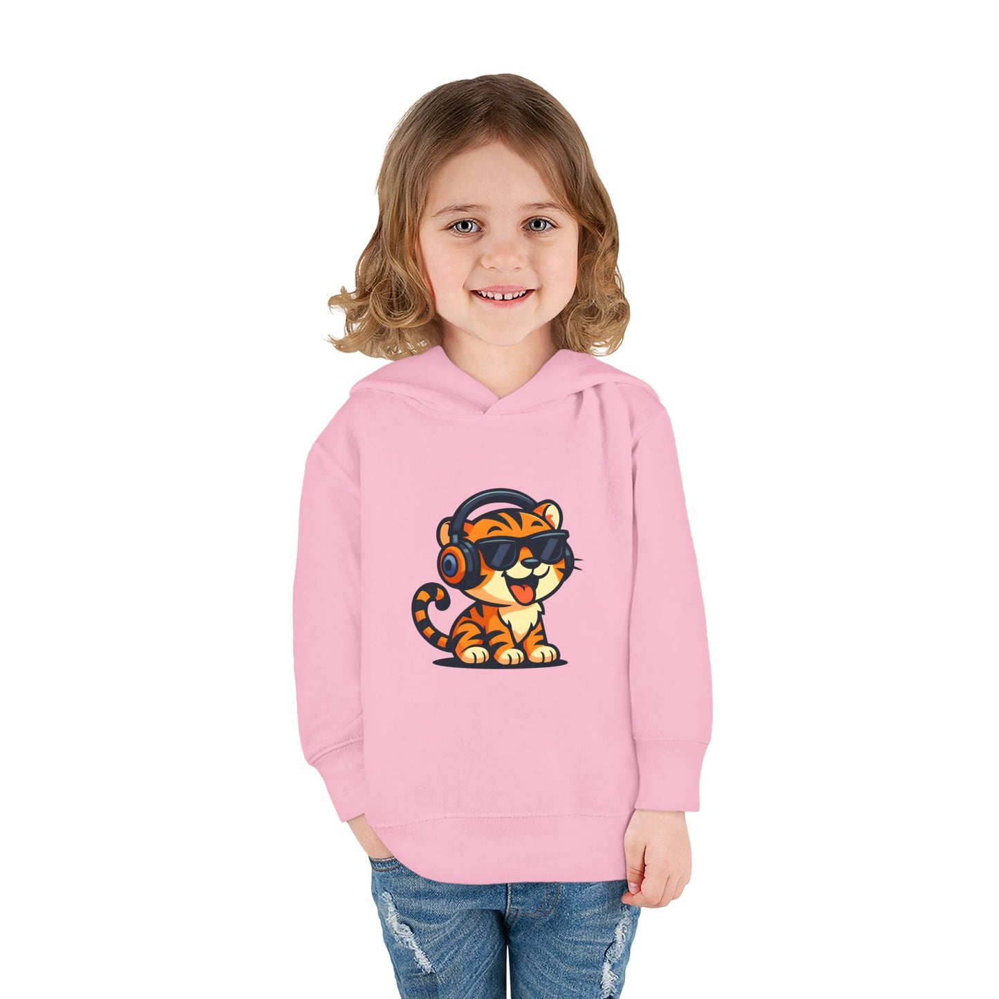 Toddler Cool Cat Fleece Hoodie - Fun Kids Apparel for Playtime, Birthday Gift, Nursery, Casual Wear, Music Lovers