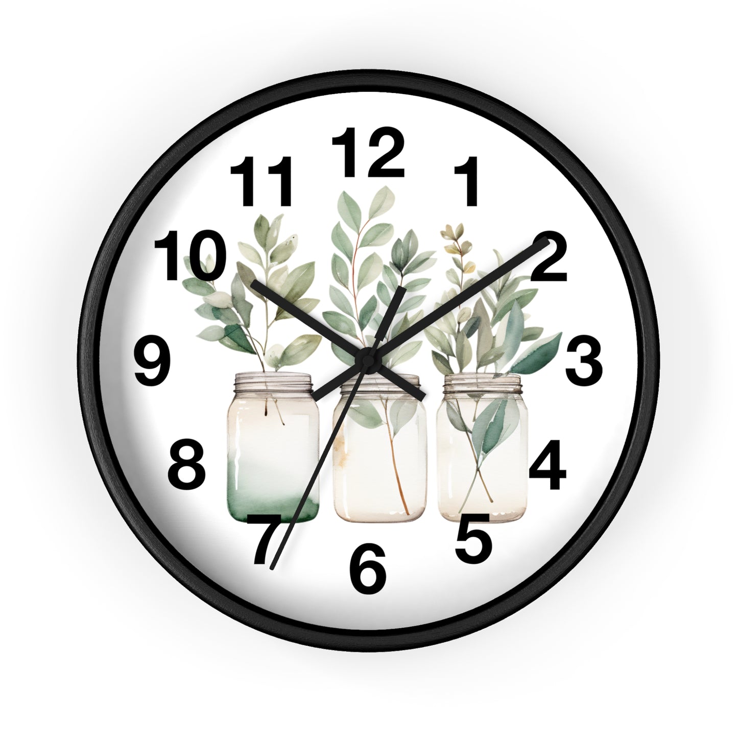 Botanical Wall Clock - Home Decor, Gift for Plant Lovers, Modern Art, Housewarming, Eco-Friendly Design