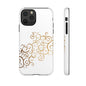 Elegant Floral Phone Case, Tough Cases, Gold Swirls, Stylish Protection, Trendy Gift, Chic Accessory