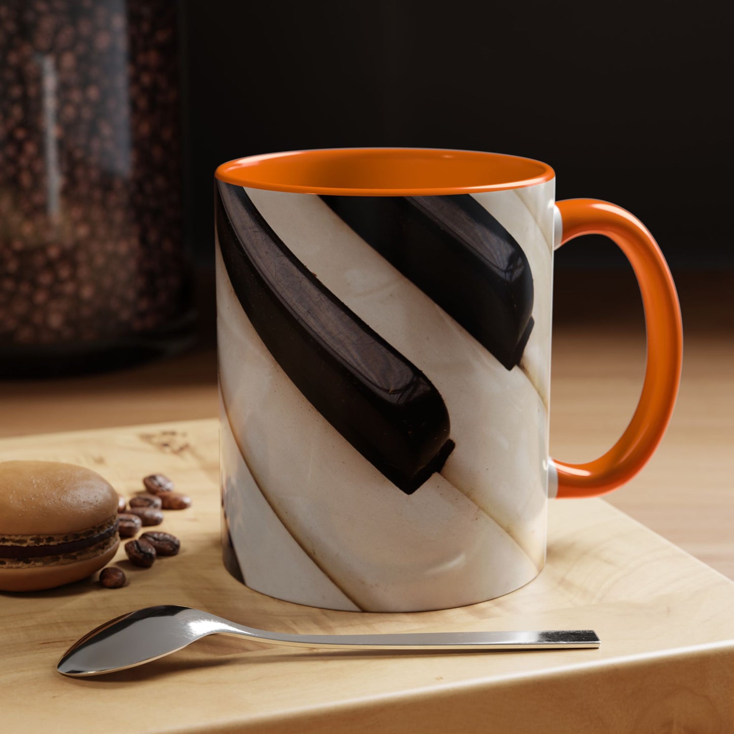 Musical Accent Coffee Mug | Piano Design, Coffee Lover Gift, Musician Mug, Stylish Drinkware, Home & Office Decor