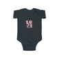 Baby Bodysuit - Pink "LOVE" Floral Design Infant Onesie