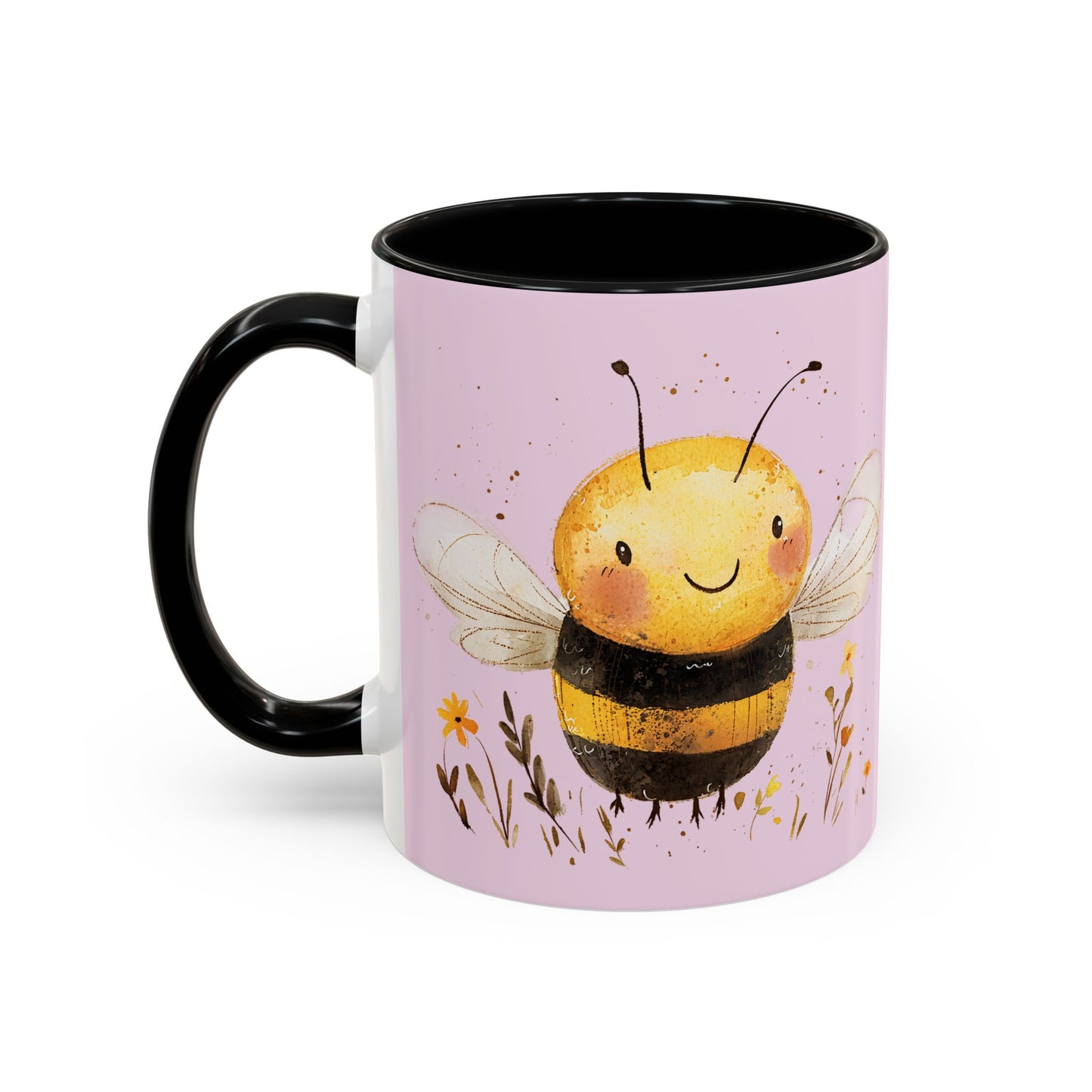 Cute Bee Accent Coffee Mug for Nature Lovers, Fun Bee Design, Gift for Friends, Bee Themed Kitchenware, Bee Lover's Mug