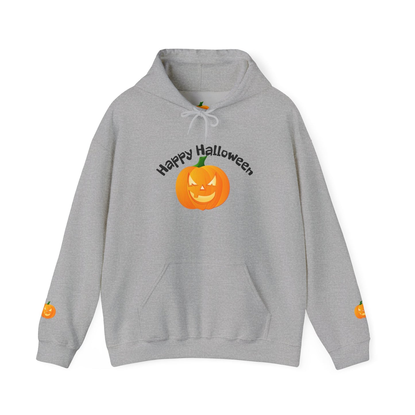 Halloween Pumpkin Hoodie with 'Happy Halloween' Design, Cozy Unisex Sweatshirt for Fall Celebrations, Perfect for Halloween Parties, [...]