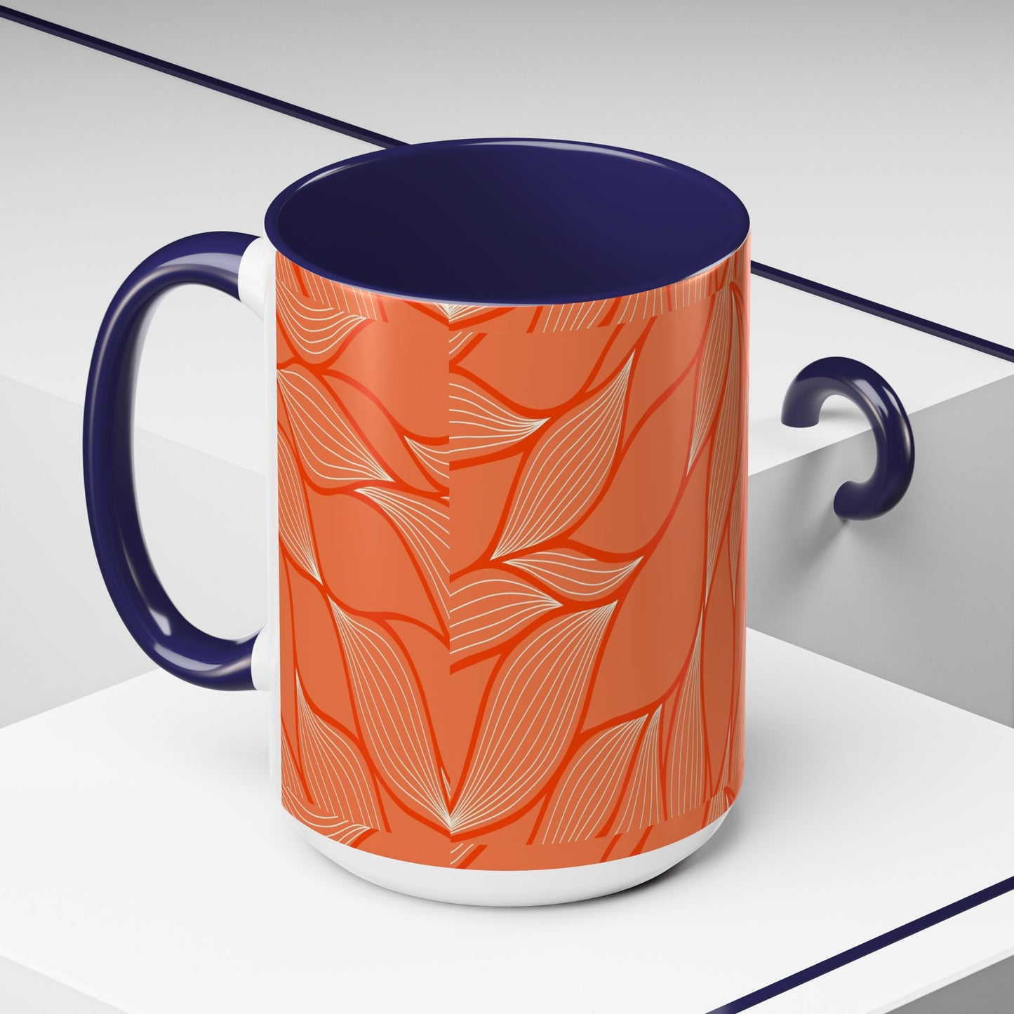 Stylish Accent Coffee Mug, Floral Pattern Drinkware, Unique Gift for Coffee Lovers, Home Decor, Kitchenware, Vibrant Design