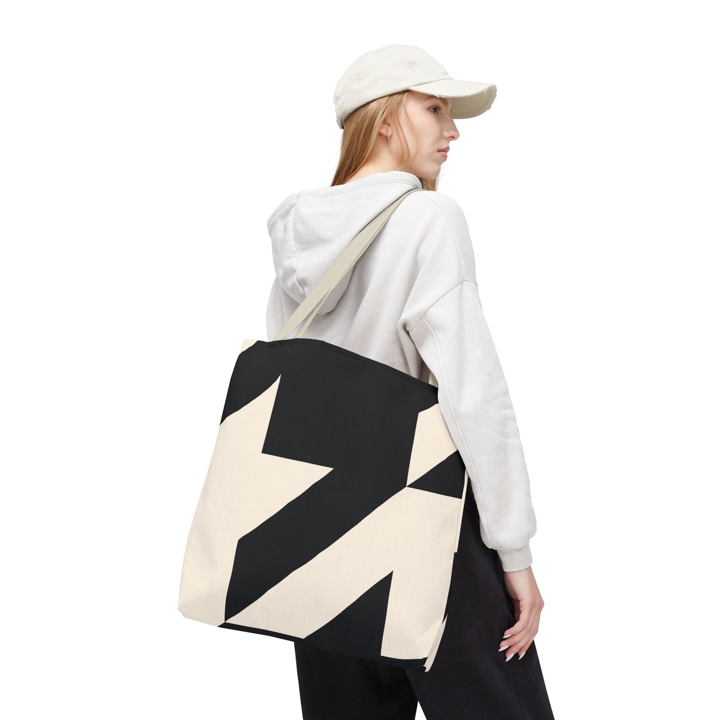 Chic Abstract Tote Bag, Stylish Travel Bag, Reusable Shopping Bag, Modern Design Bag, Fashionable Canvas Tote