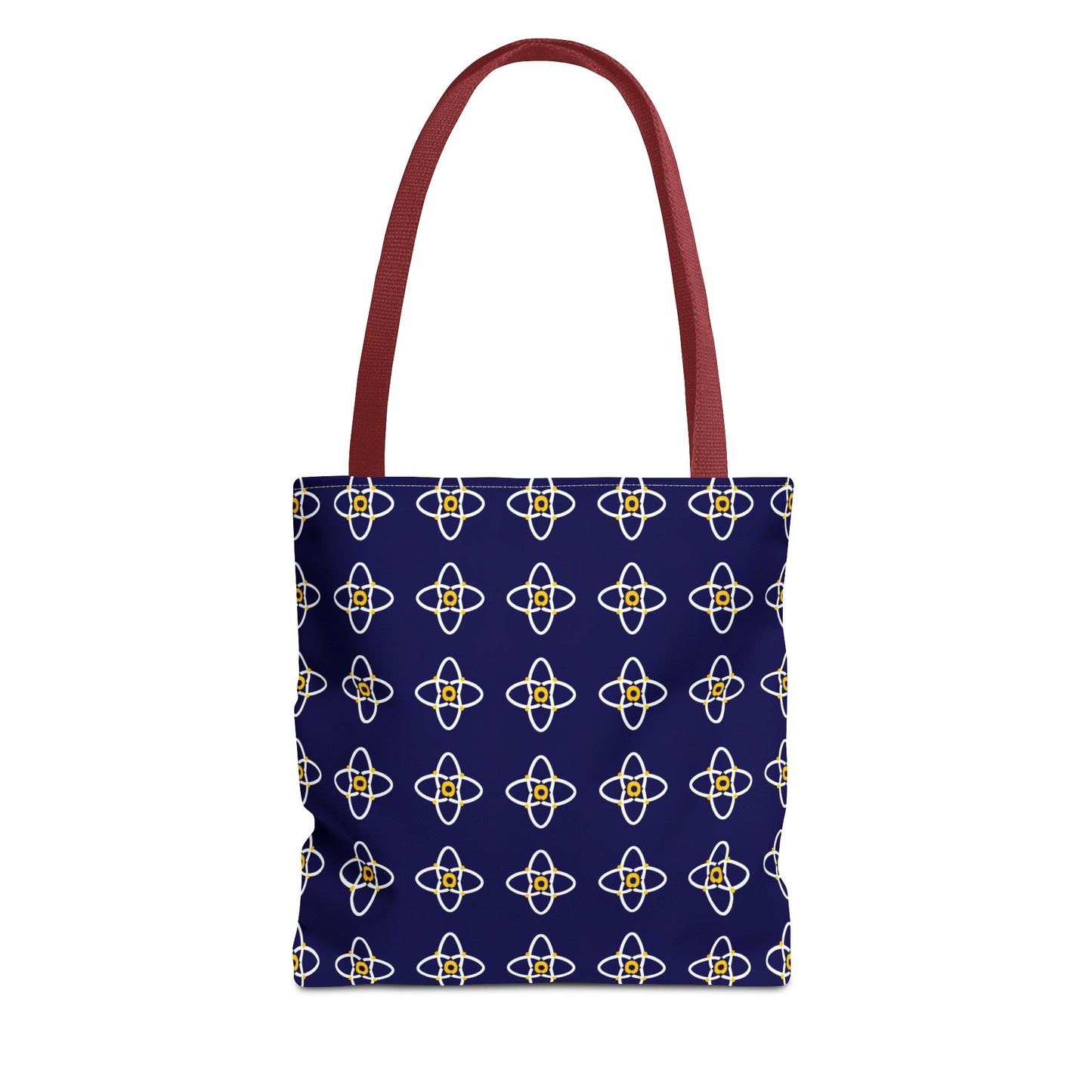 Navy Geo Floral Pattern Tote Bag — Reusable Everyday Shopping Tote
