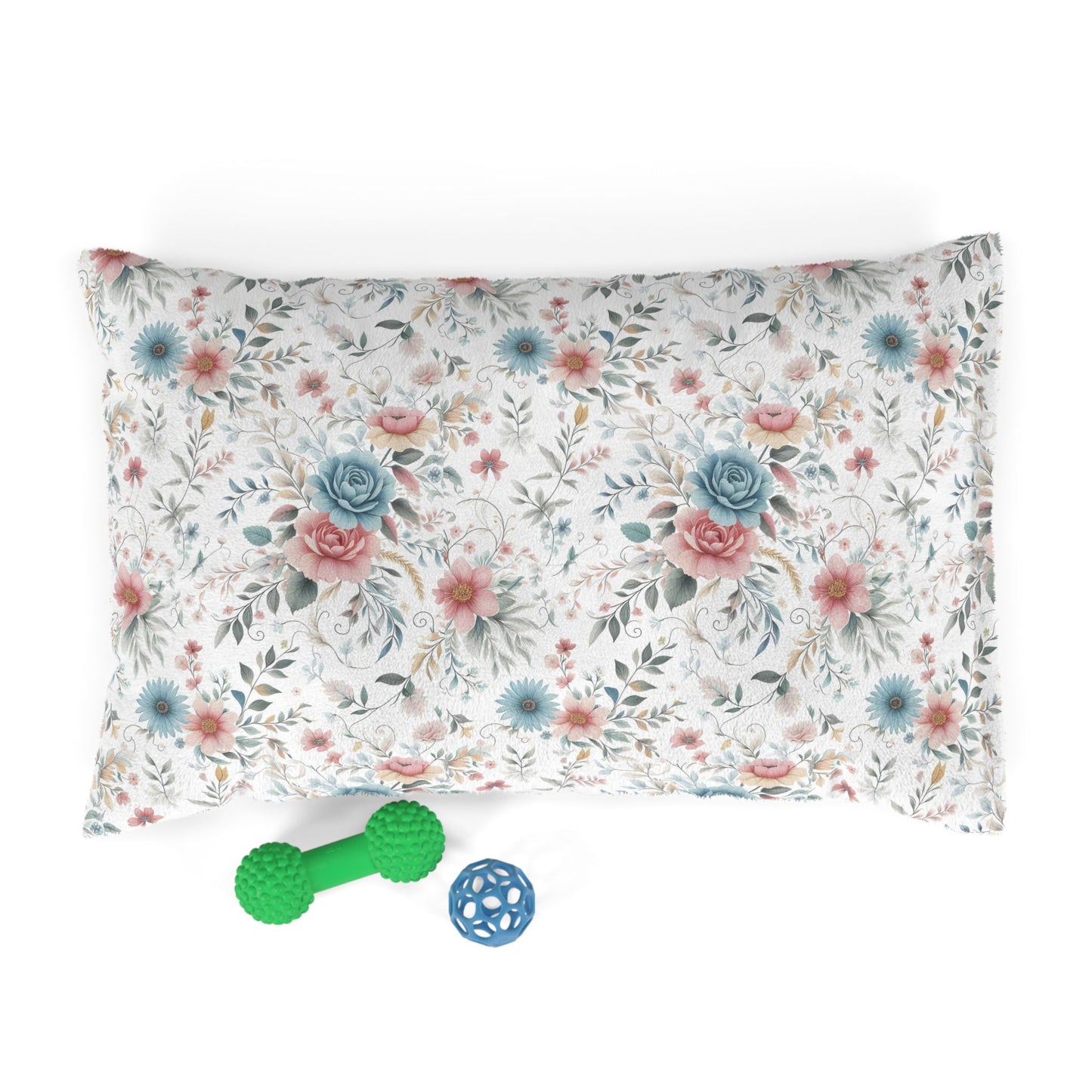 Floral Pet Bed - Cozy Furry Dog & Cat Bed, Decorative Cushion for Pets, Gift for Pet Lovers, Comfortable Pet Sleeping Pad