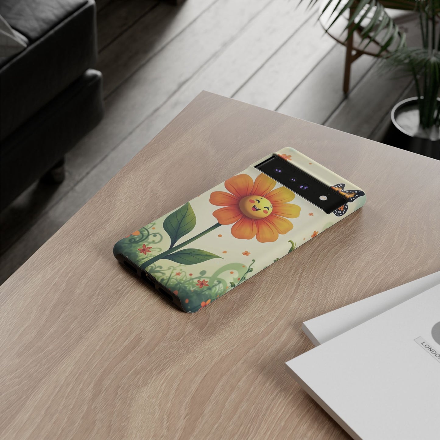 Floral Phone Case with Butterfly Design, Cute Flower Phone Cover for Nature Lovers, Eco-Friendly Gift, Spring Vibes, Birthday Present