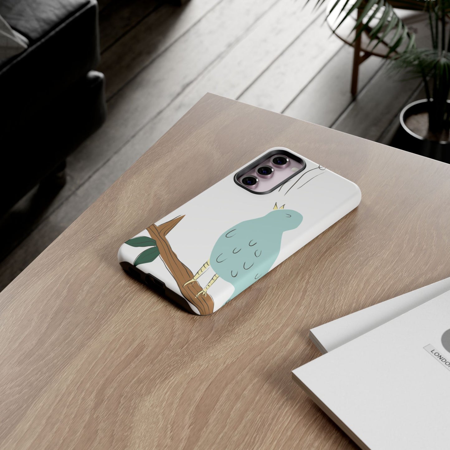 Birdsong Phone Case — Cute Blue Bird on Branch Protective Case