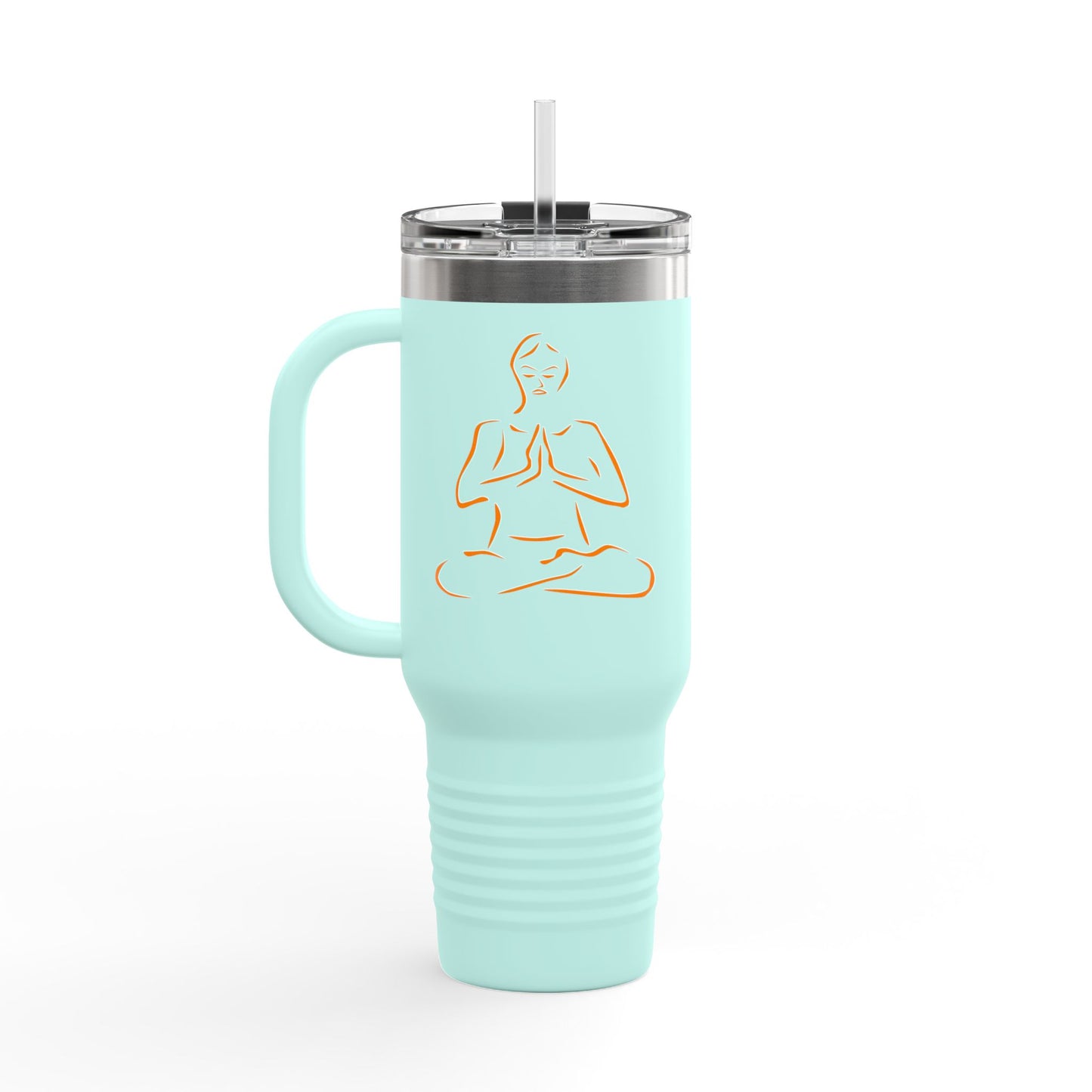 Mindful Travel Mug, Zen Coffee Cup, 40oz Insulated Flask, Inspirational Drinkware, Yoga Gift, Eco-Friendly Travel Tumbler