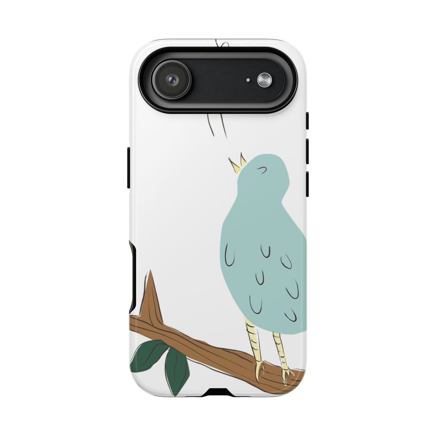 Birdsong Phone Case — Cute Blue Bird on Branch Protective Case
