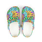 Colorful Floral Kid's EVA Foam Clogs, Fun Summer Shoes, Playful Garden Footwear, Kids' Comfort Sandals, Vibrant Outdoor Footwear