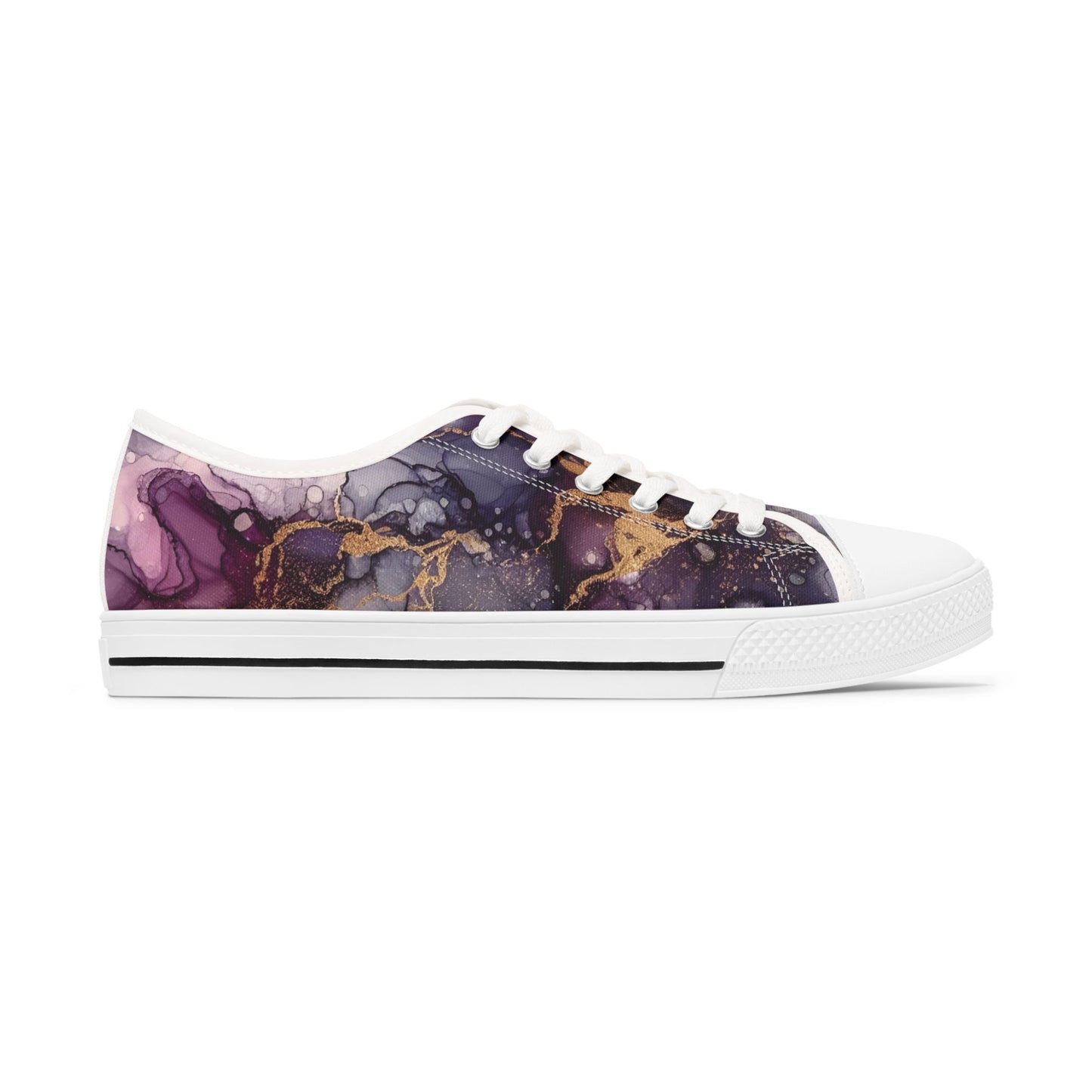Low Top Sneakers — Purple Marble Galaxy Print