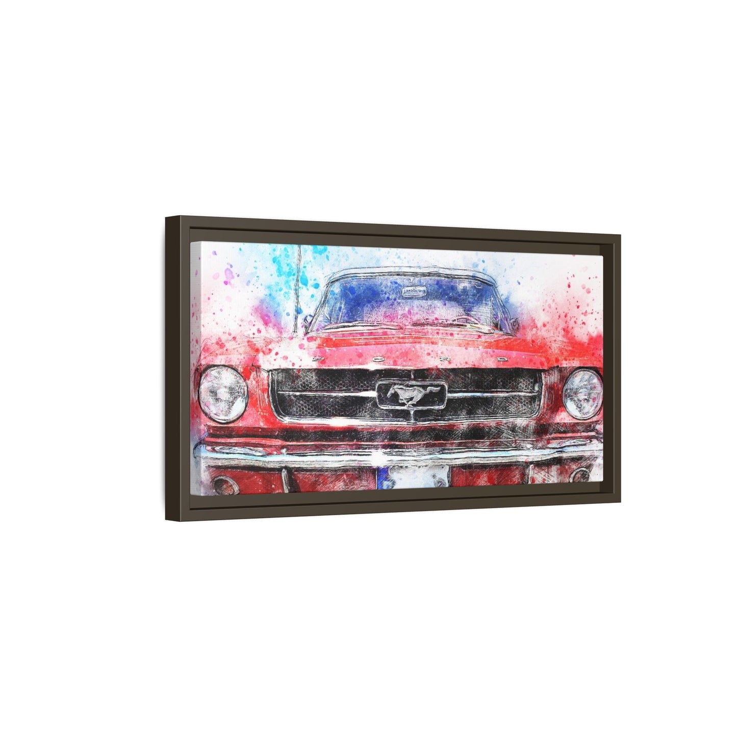 Matte Canvas, Framed Mustang Car
