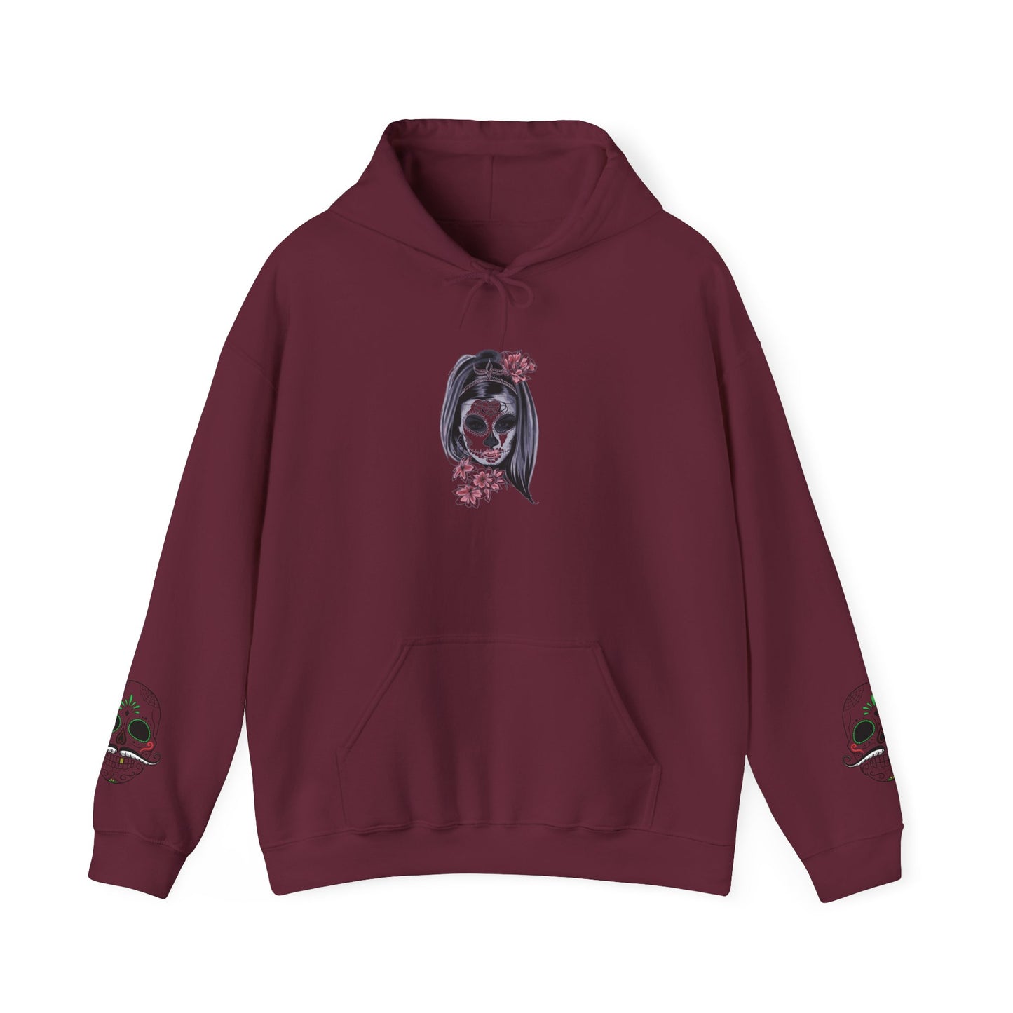 Day of the Dead Hoodie | Unisex Heavy Blend Sweatshirt, Skull Art, Mexican Holiday Apparel, Halloween Costume, Festival Gear