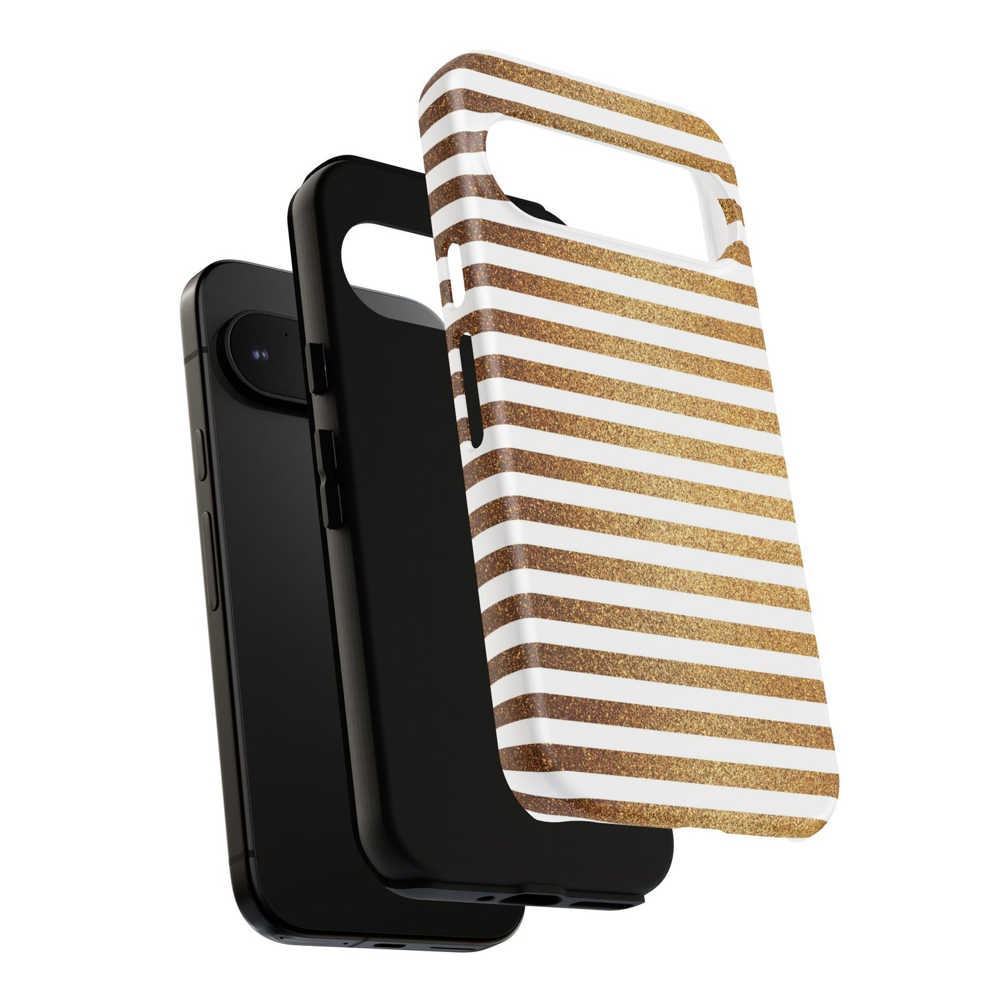 Glamorous Gold Striped Phone Case | Tough Cases, Stylish Phone Cover, Chic Accessories, Gift for Her, Fashionable Tech