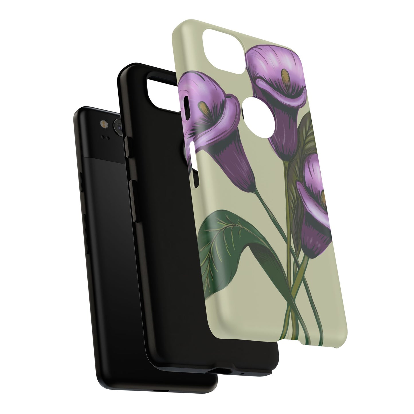 Floral Phone Case - Tough Cases, Purple Flower Design, Cell Phone Accessories, Gift for Her, Nature Lover Essentials