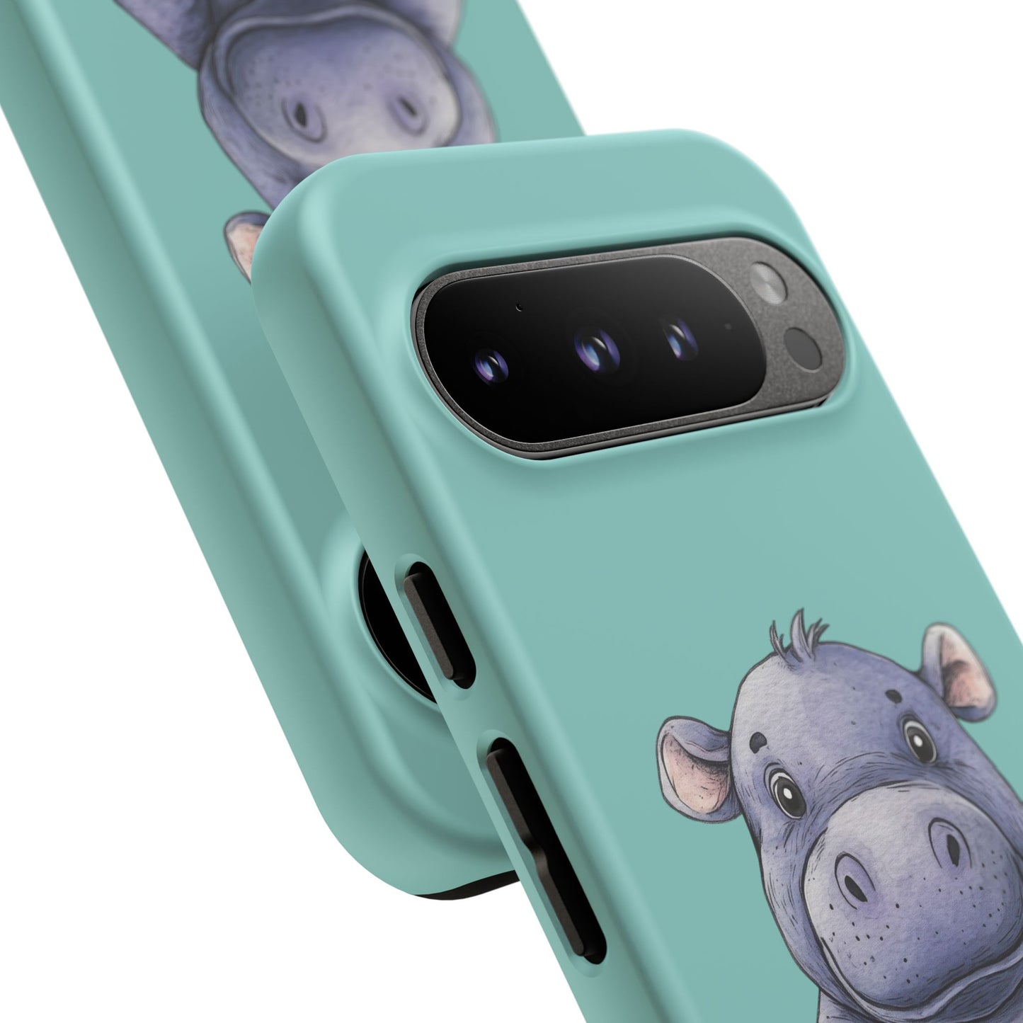 Cute Hippo Phone Case, Tough Phone Cover, Fun Animal Case, Gift for Kids, Cute Decor, Birthday Present