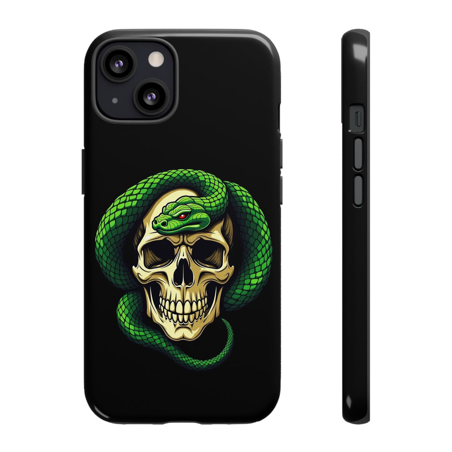 Skull & Snake Phone Case | Tough Cases, Protective Cover, Edgy Phone Accessories, Gothic Gift, Halloween Decor