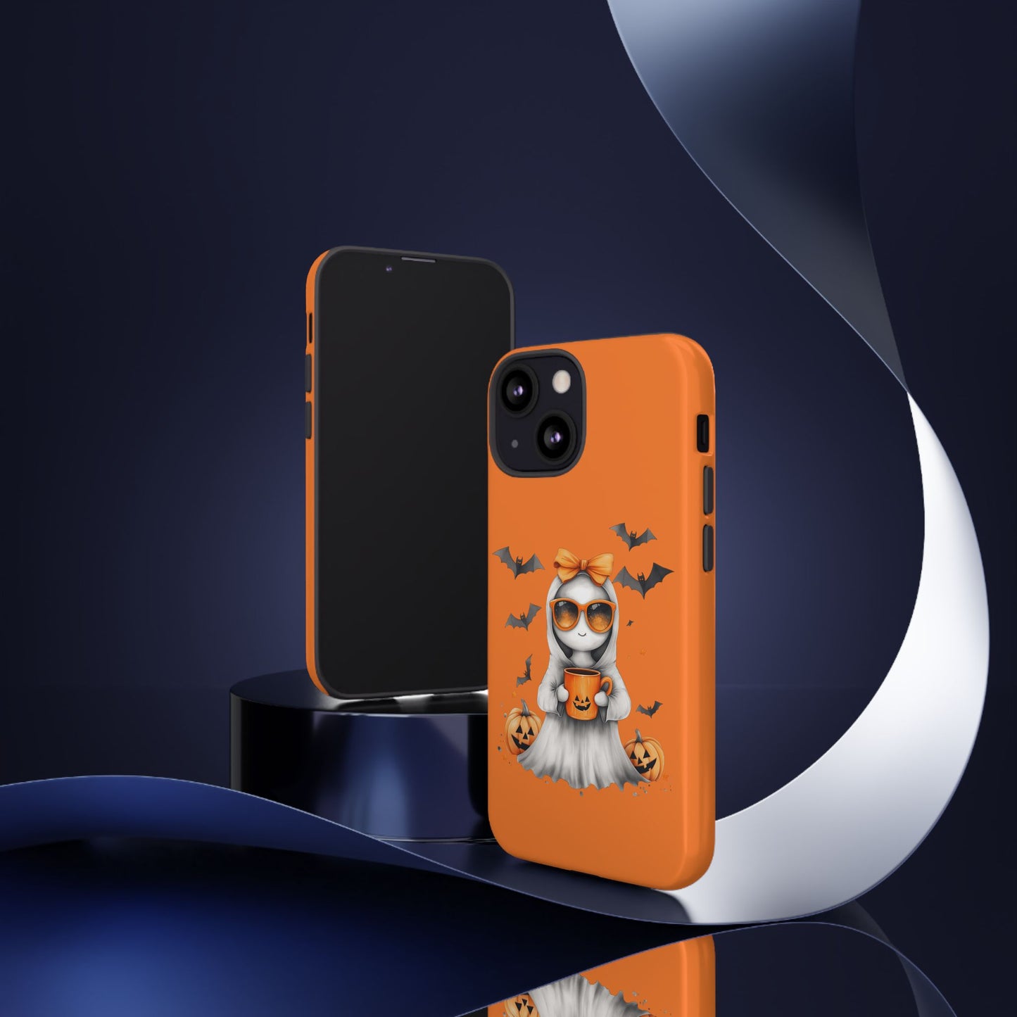 Halloween Ghost Phone Case, Cute Cat Ghost Case, Autumn Phone Cover, Spooky Season Gift, Trick or Treat Case