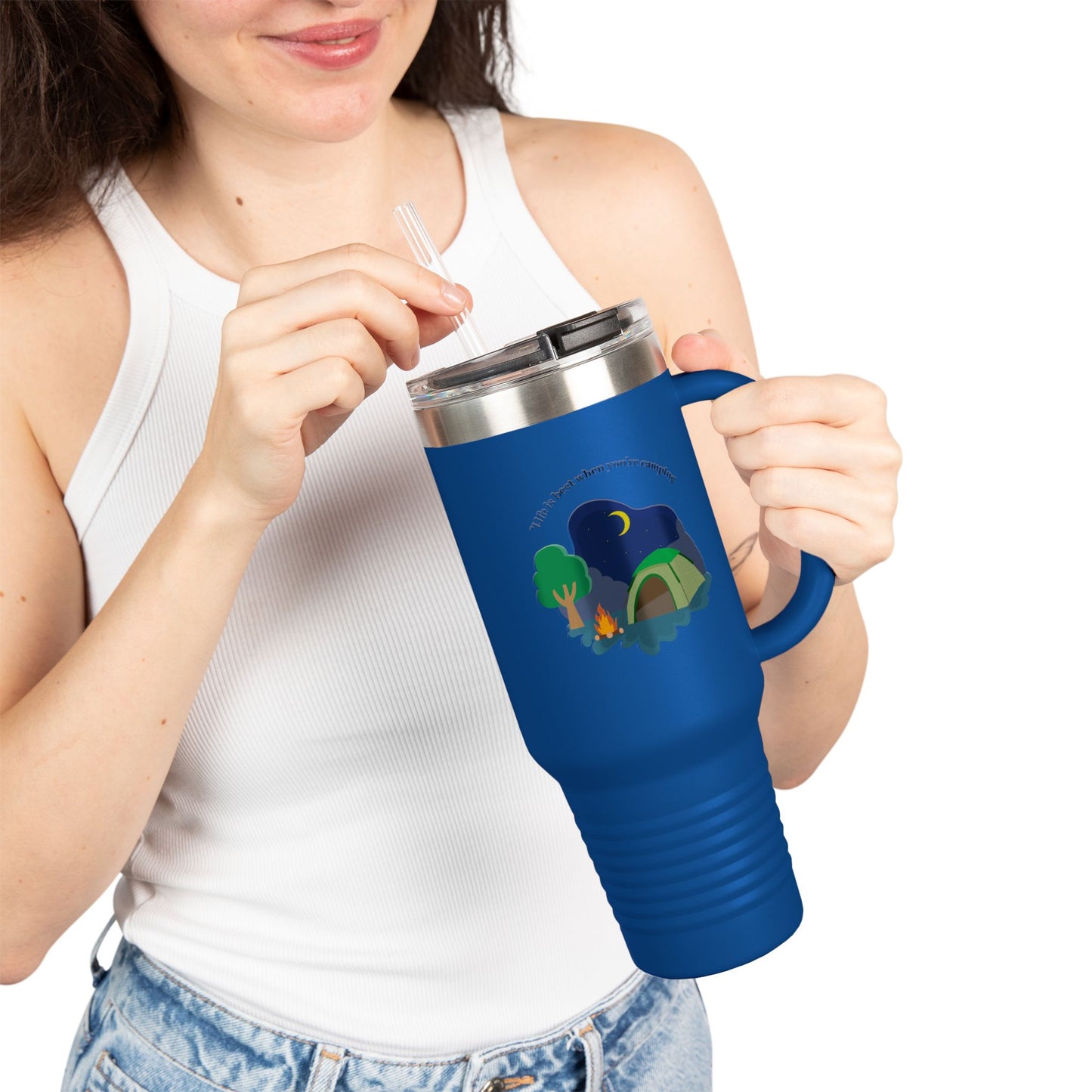 Insulated Travel Mug for Adventurers | 40oz Camping Coffee Mug, Travel Tumbler, Outdoor Drinkware, Gift for Hikers, Nature Lovers
