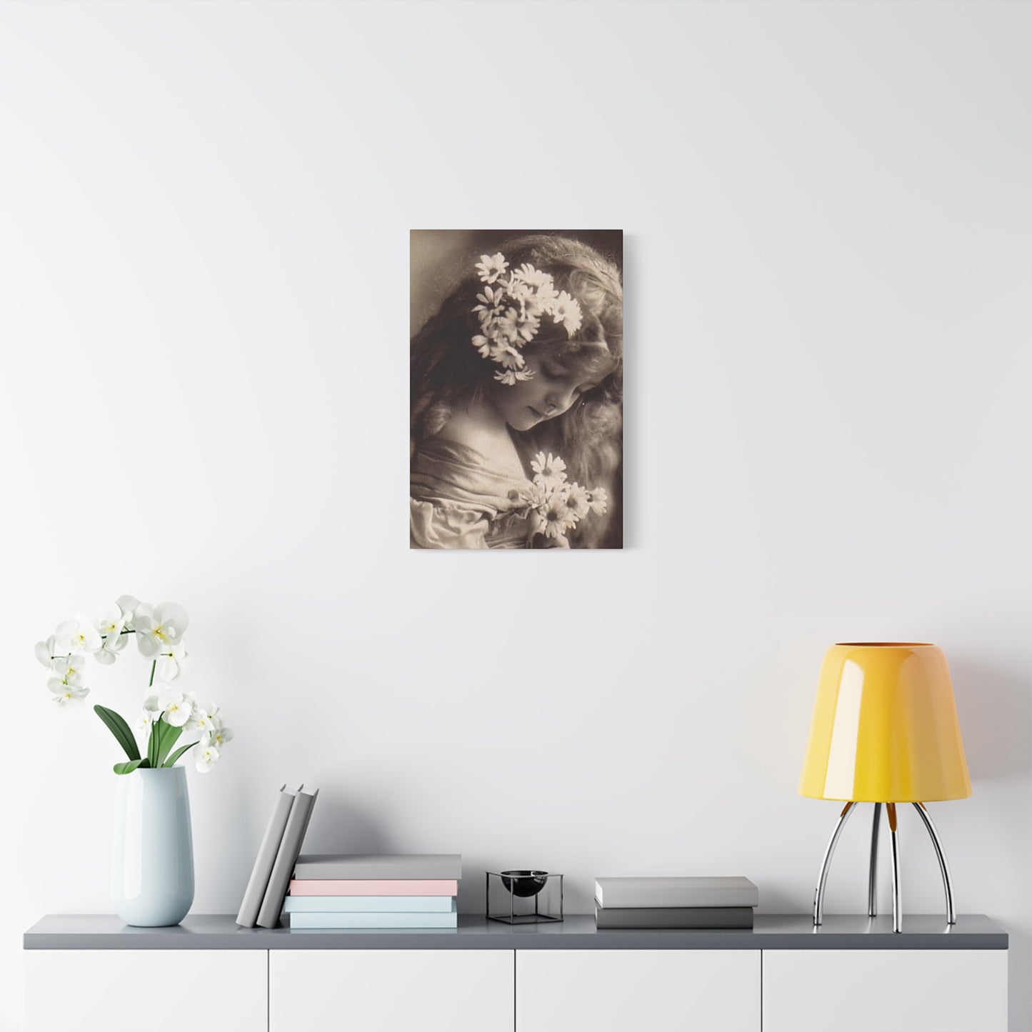 Vintage Floral Portrait Canvas