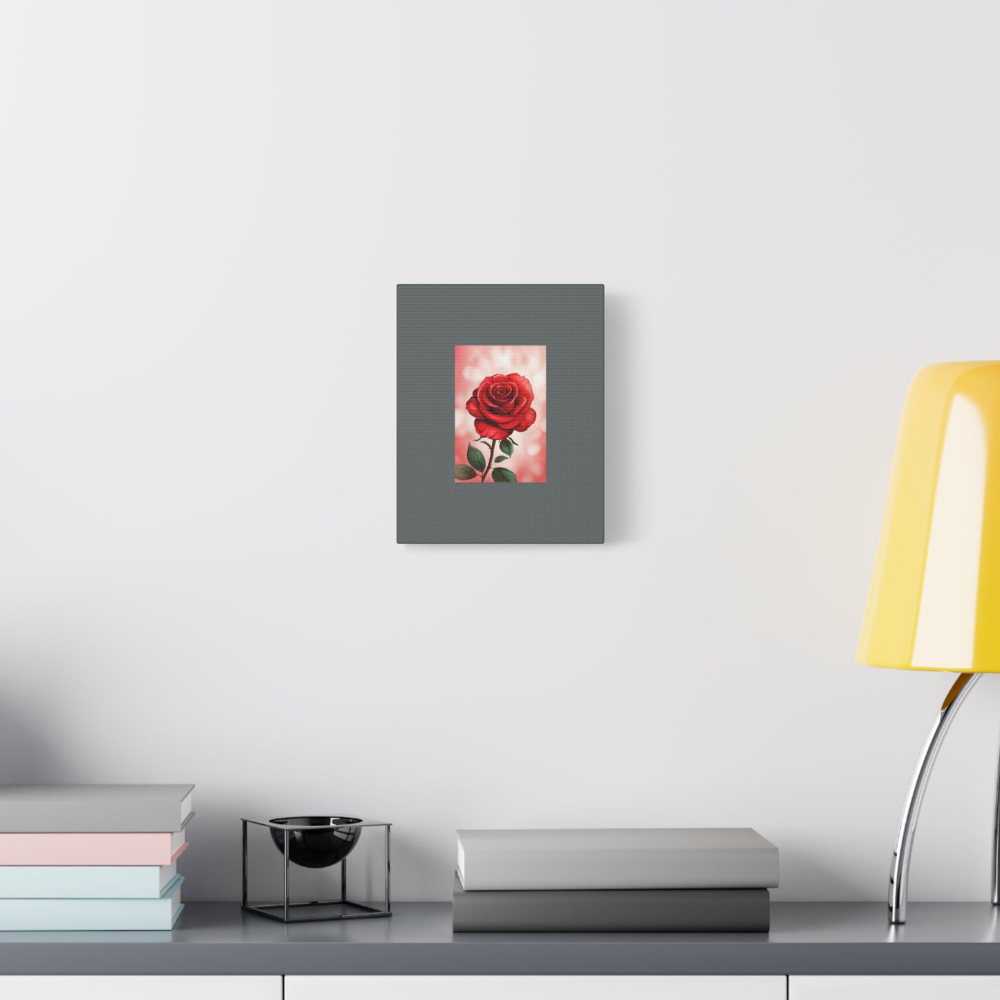 Red Rose Vertical Matte Canvas Print — Romantic Floral Wall Art