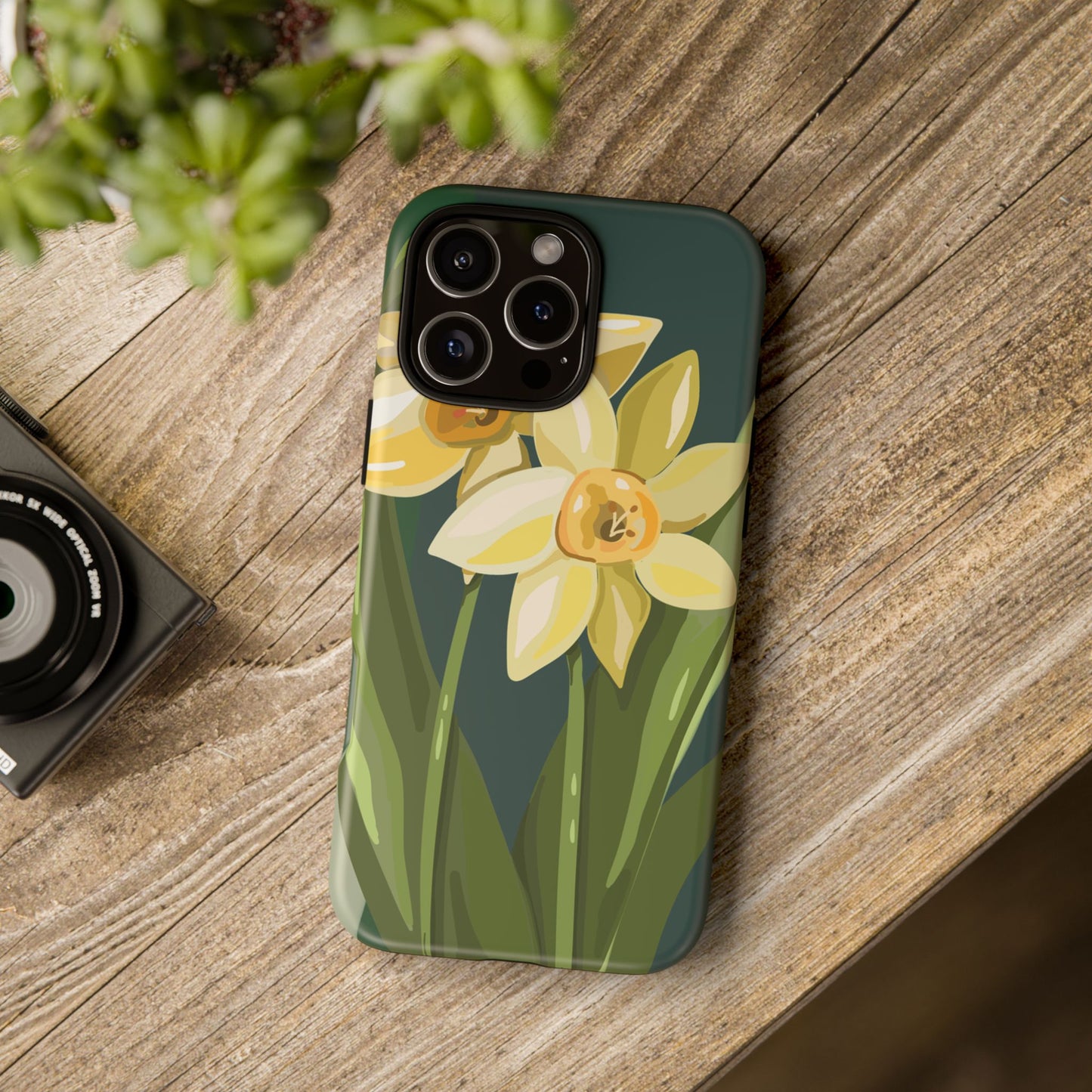 Floral Phone Case - Yellow Daffodil Design, Tough Phone Cover, Spring Decor, Floral Gift, Nature-Inspired Accessories