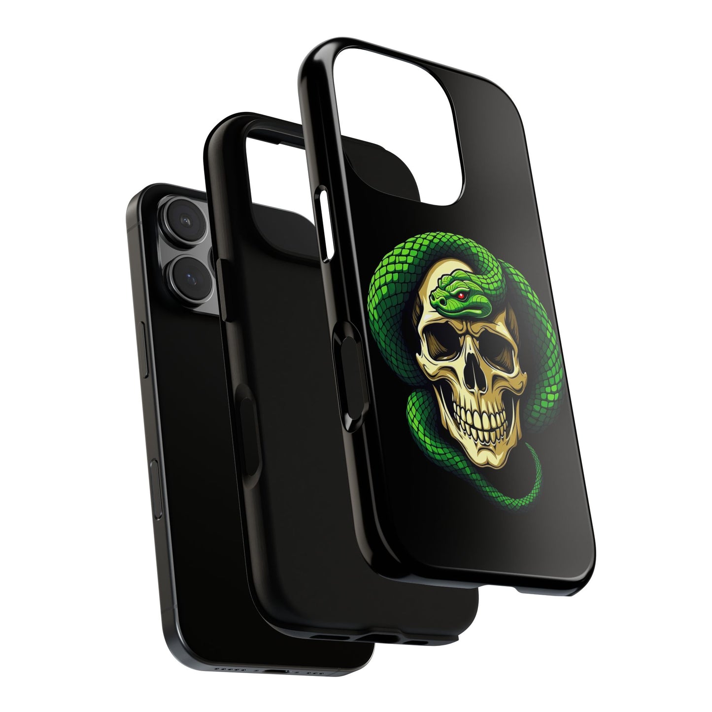 Skull & Snake Phone Case | Tough Cases, Protective Cover, Edgy Phone Accessories, Gothic Gift, Halloween Decor