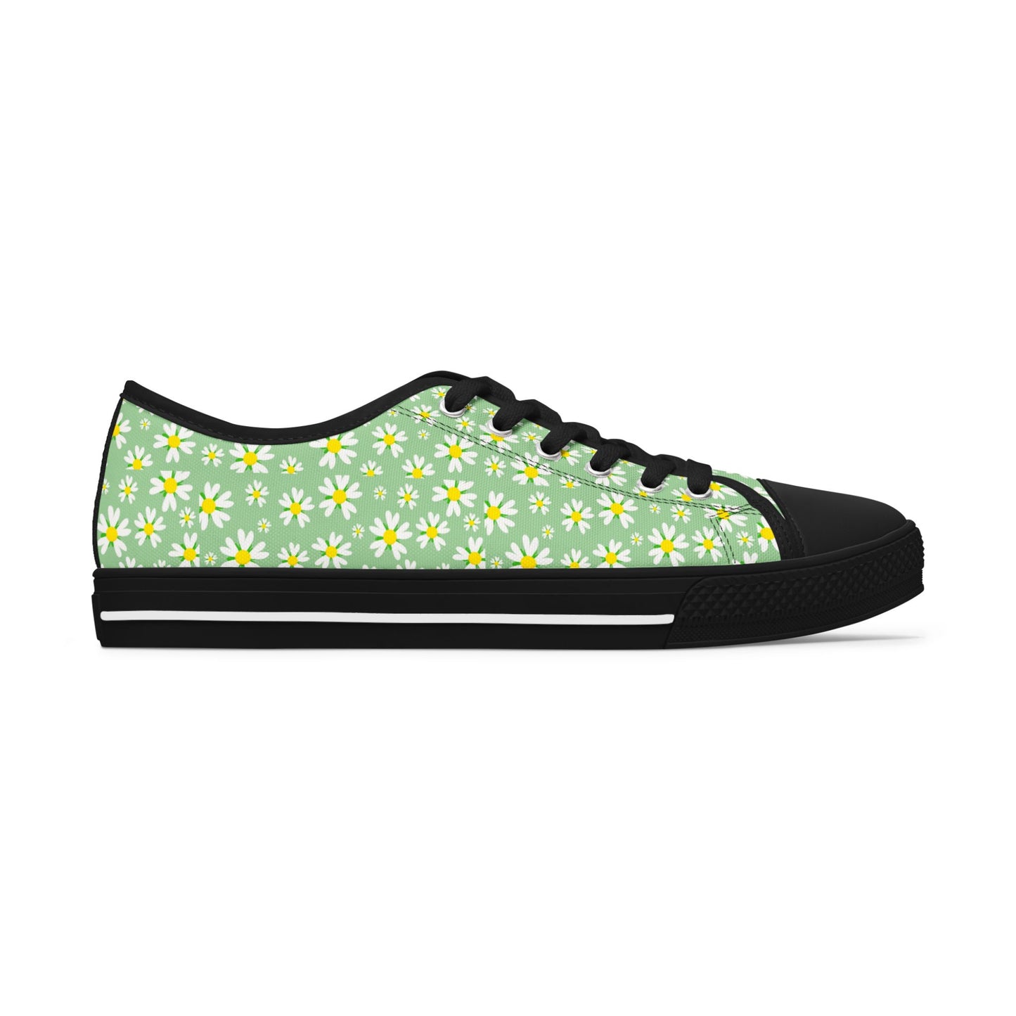 Floral Women's Low Top Sneakers | Casual Spring Footwear, Everyday Sneakers, Stylish Walkers, Gift for Her, Cute Sneaker Design