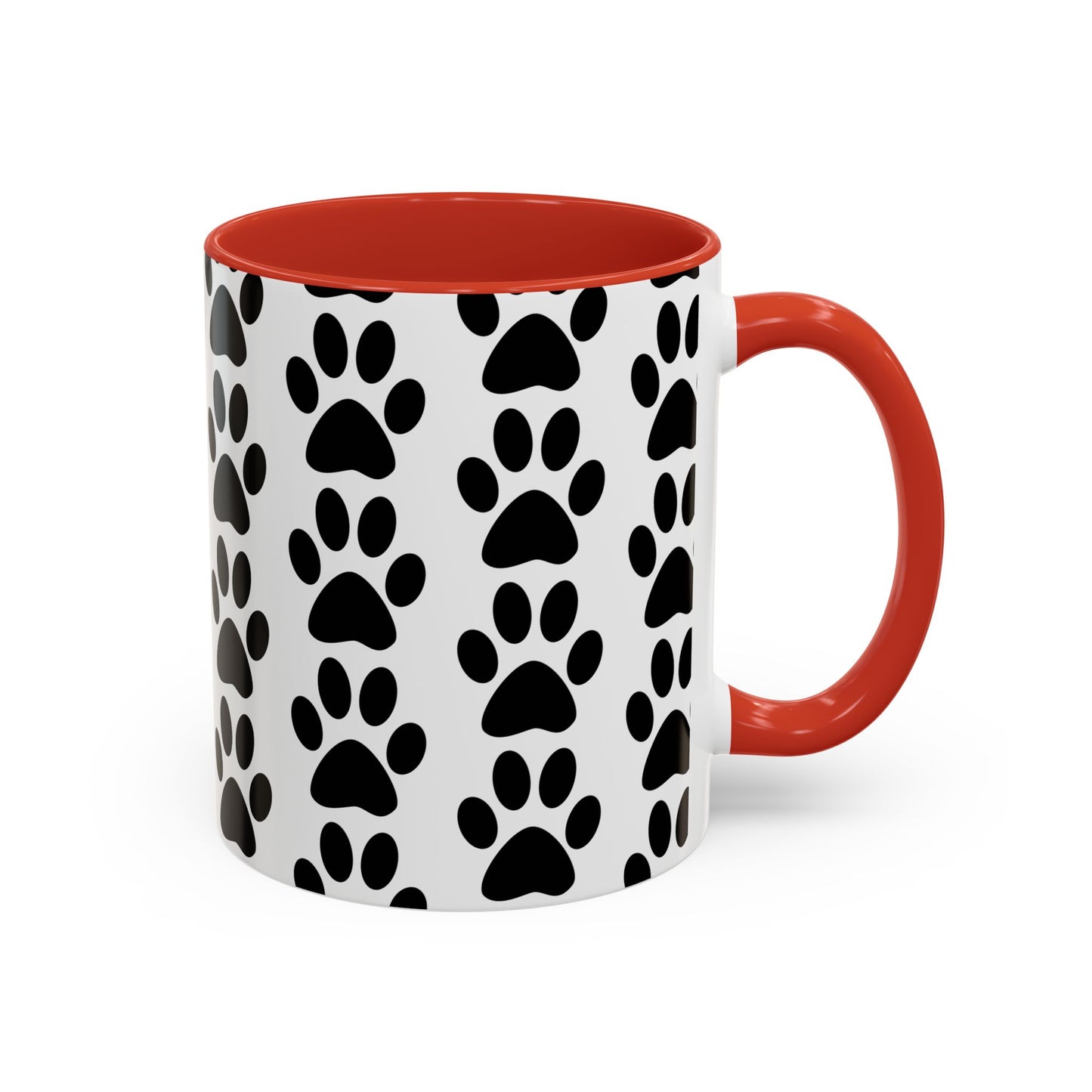Paw Print Accent Coffee Mug - Dog Lover Gift, Black and White Pet Mug, Cute Animal Decor, Personalized Pet Owner Present, Coffee Tea Cup