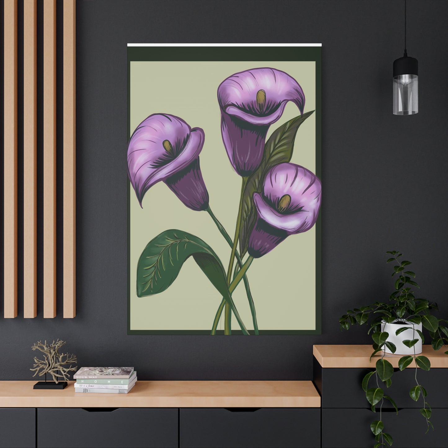 Copy of Matte Canvas, Stretched, 1.25" Purple Flowers