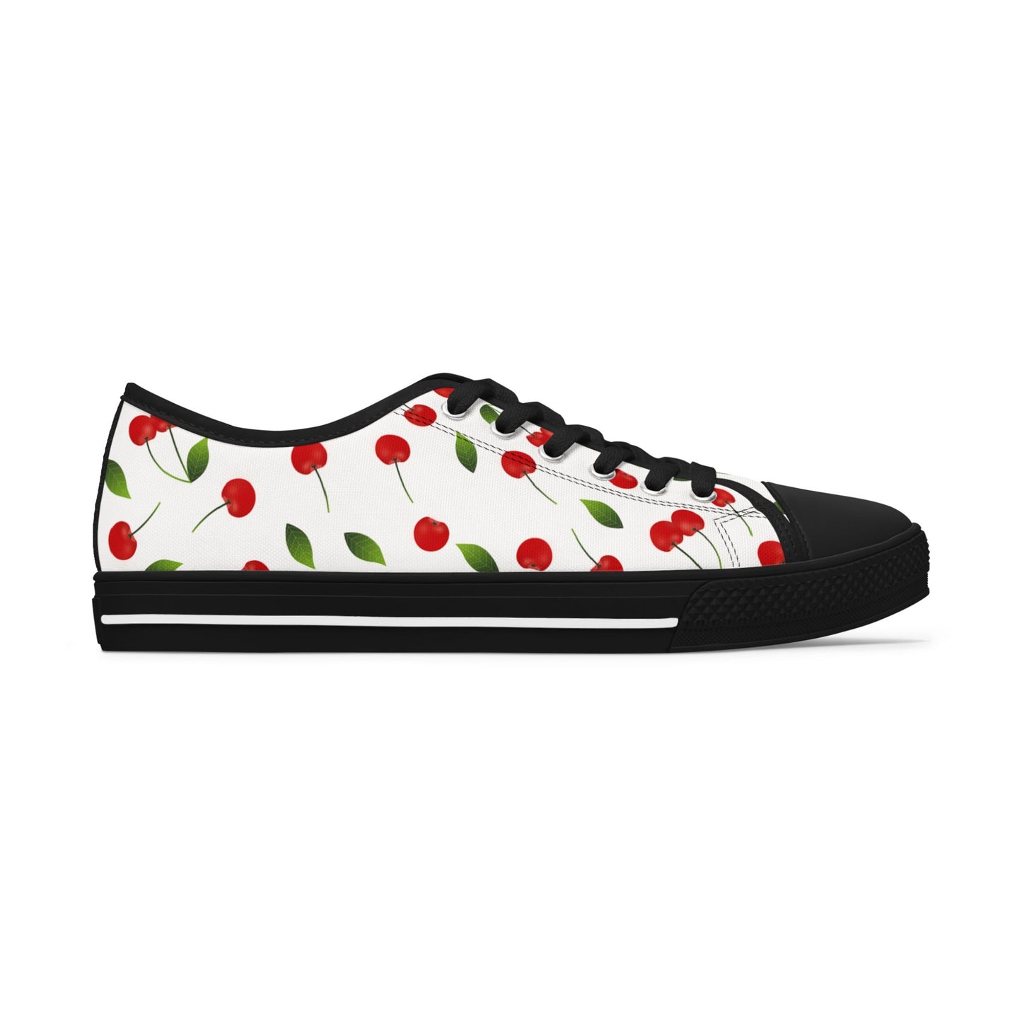 Cherry Print Low Top Sneakers — Women's Cute Summer Casual Shoes
