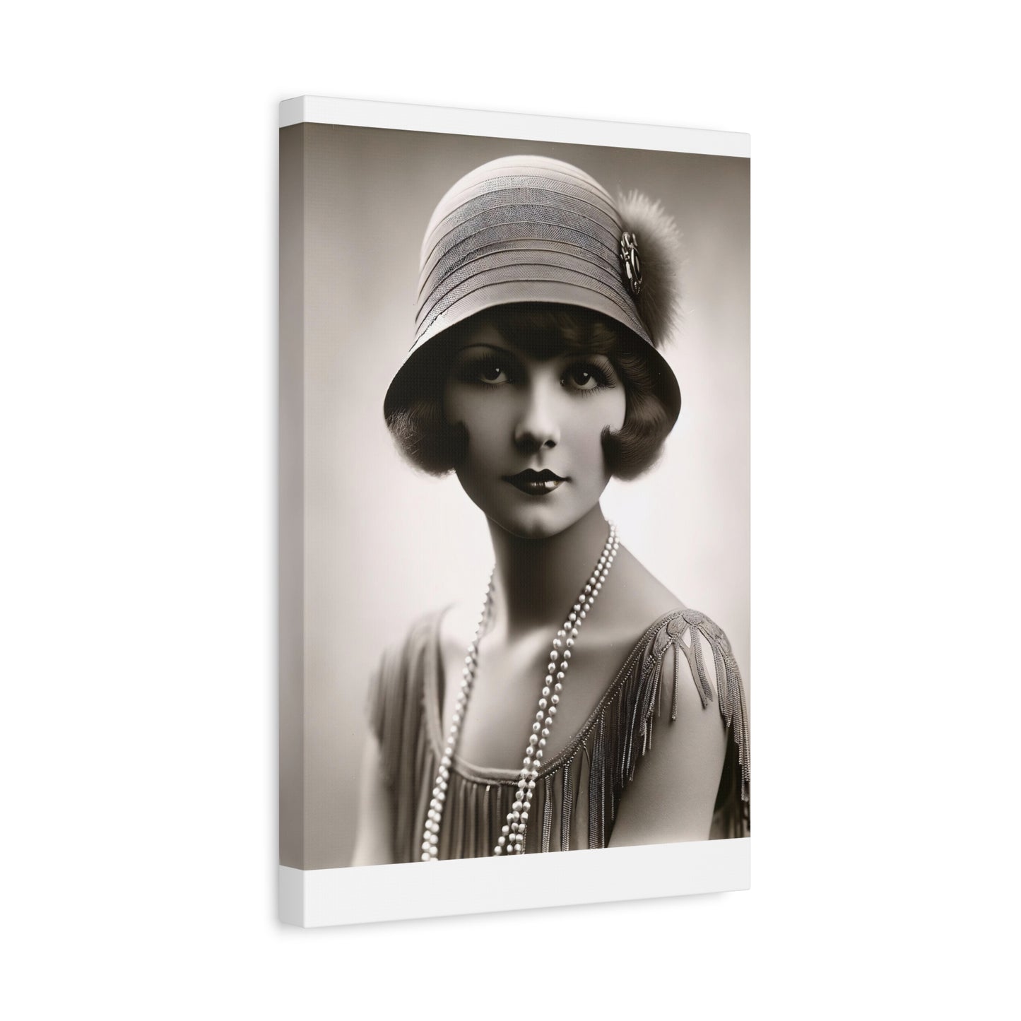 Vintage 1920s Flapper Portrait Canvas