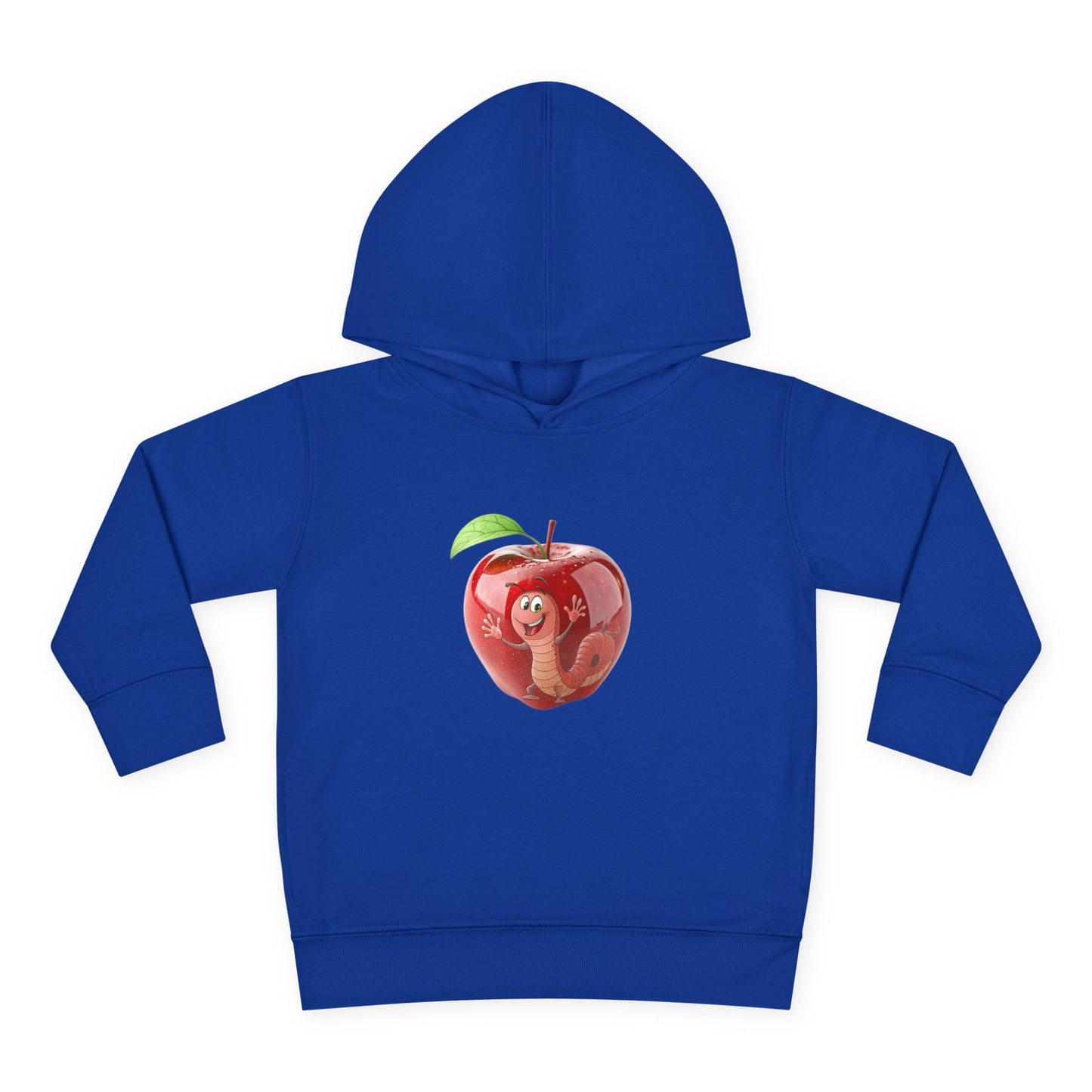 Cute Apple Toddler Pullover Fleece Hoodie - Cozy, Fun, Playful Kidswear, Perfect Gift for Birthdays, Play Dates, or Fall Outings