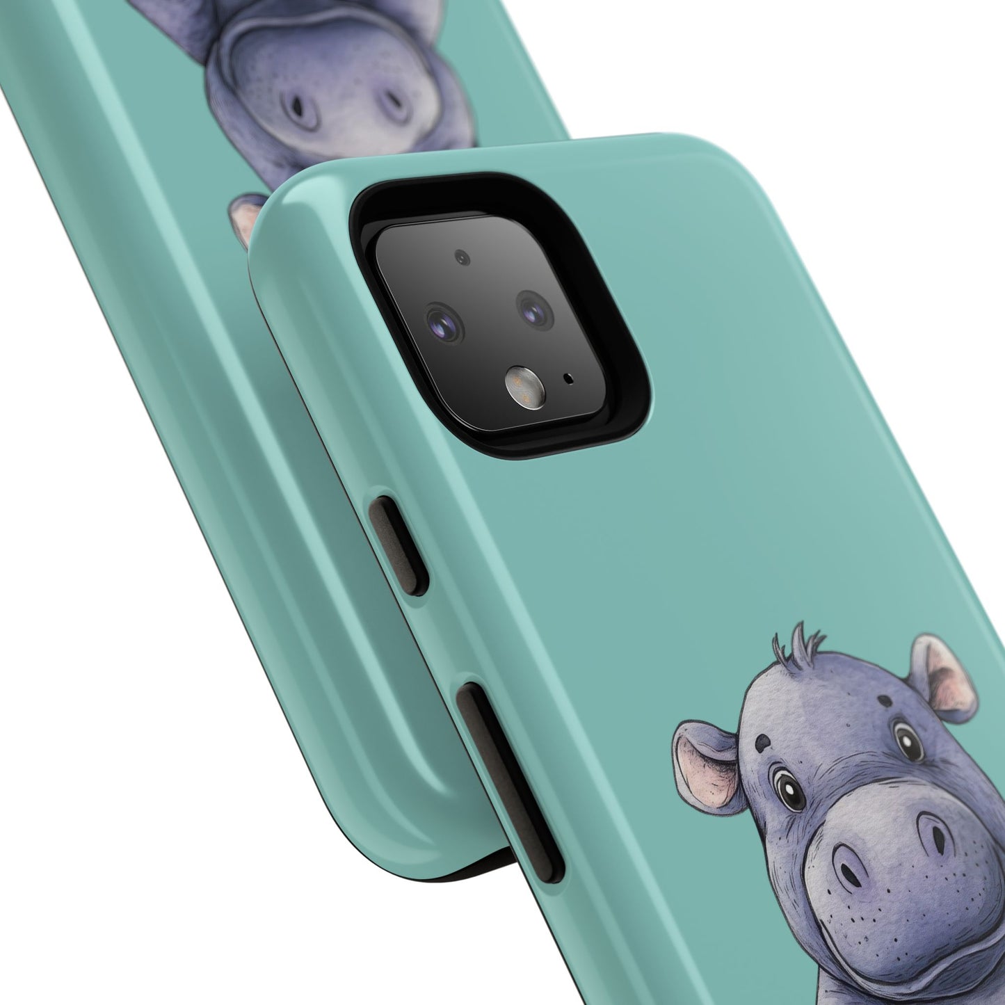 Cute Hippo Phone Case, Tough Phone Cover, Fun Animal Case, Gift for Kids, Cute Decor, Birthday Present