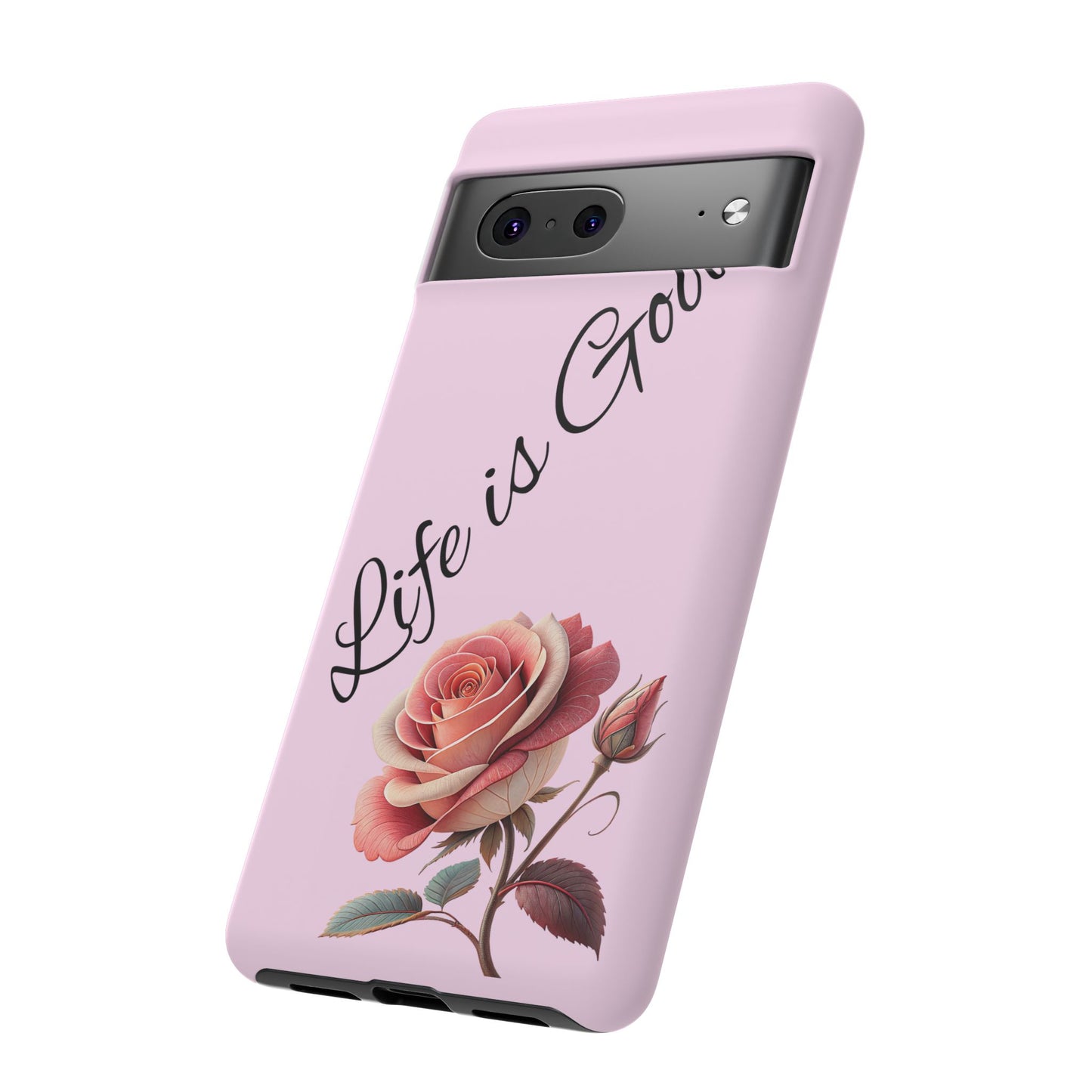Roses & Positivity Phone Case - Floral Design, Life is Good, Tough Cases for Everyday Wear, Gift for Friends, Mother's Day, Spring [...]