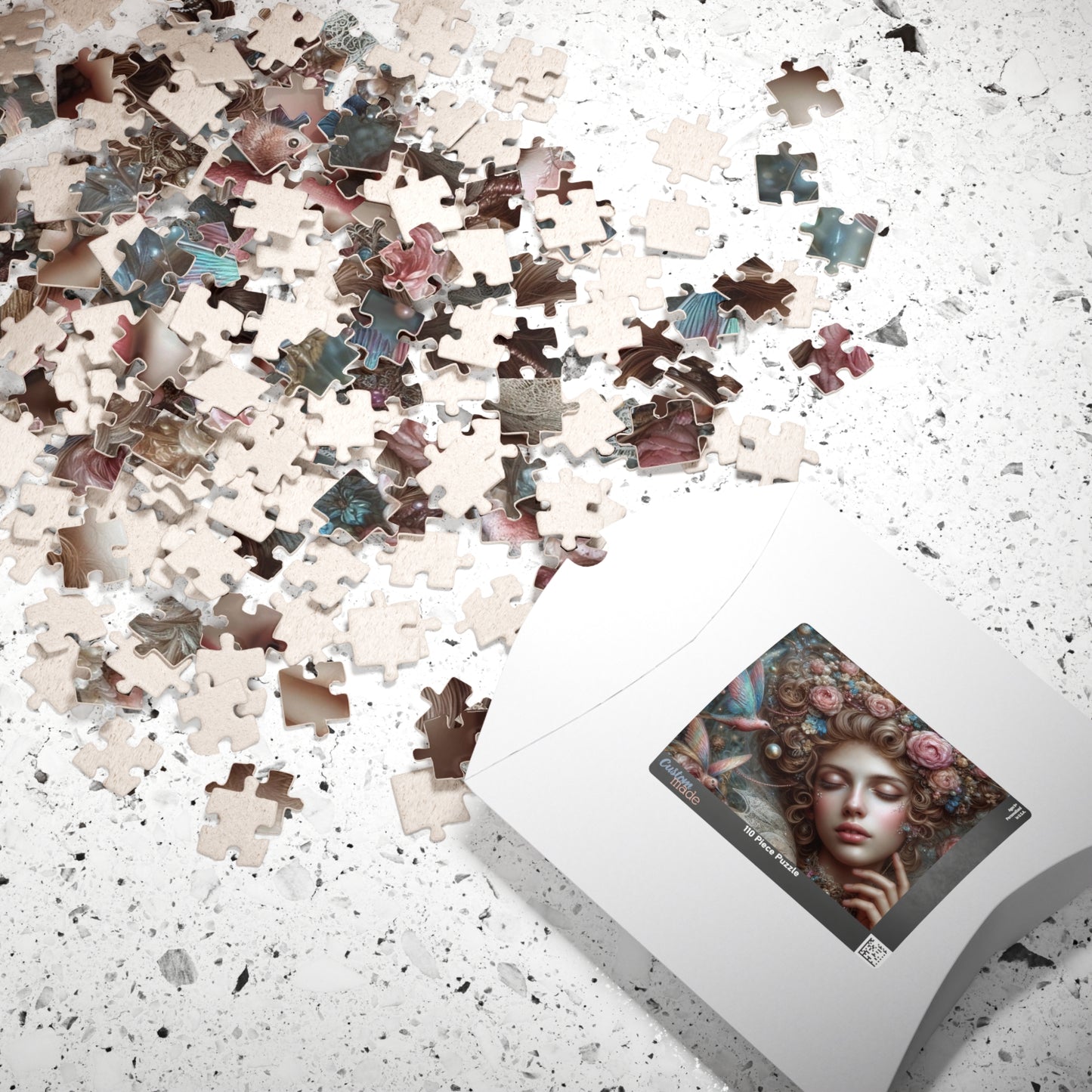 Floral Dream Portrait Puzzle — Surreal Woman & Birds Art Jigsaw (110–1014 pcs)