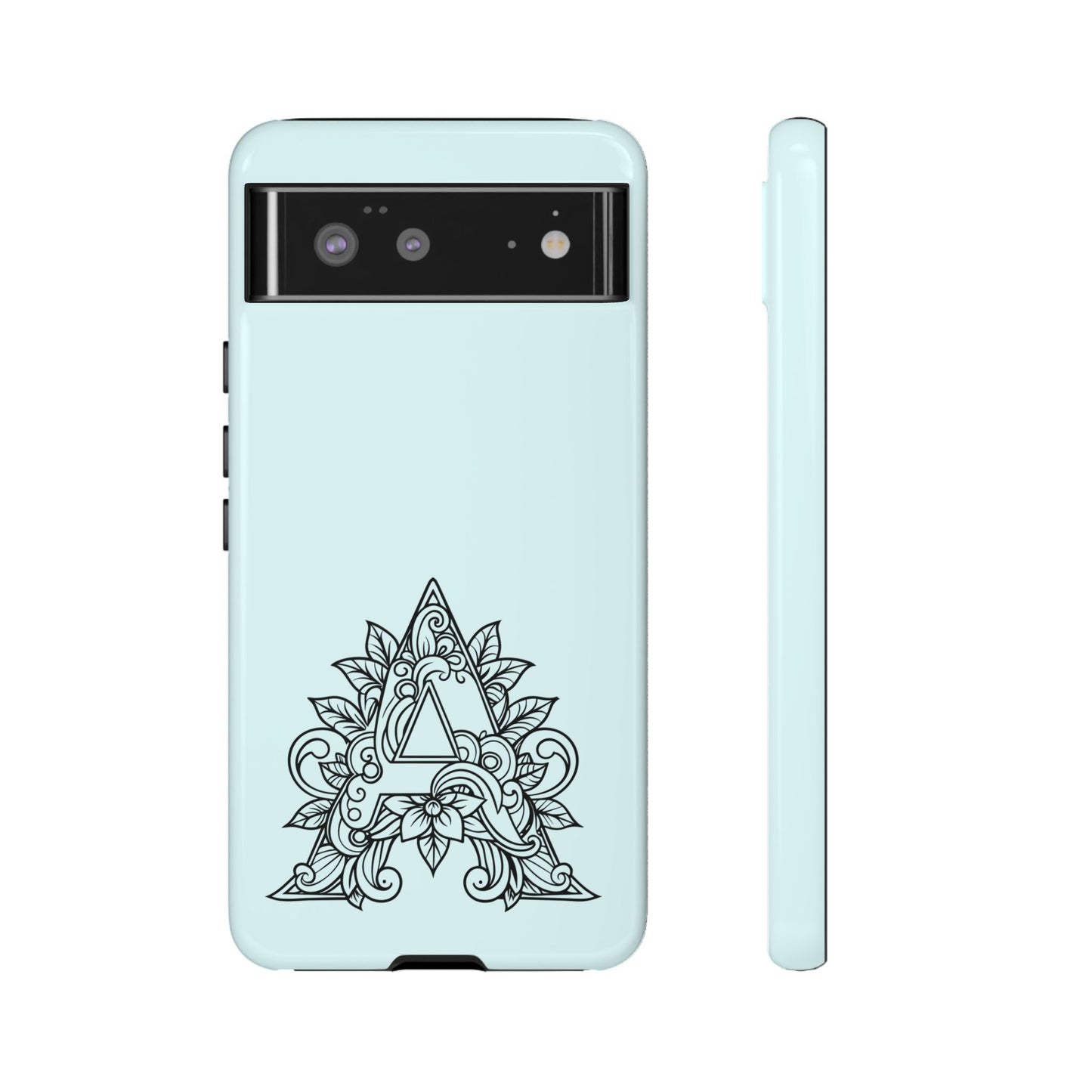 Personalized Tough Phone Case, Floral Monogram Cell Phone Cover, Custom Protective Case, Unique Gift, Birthday, Graduation