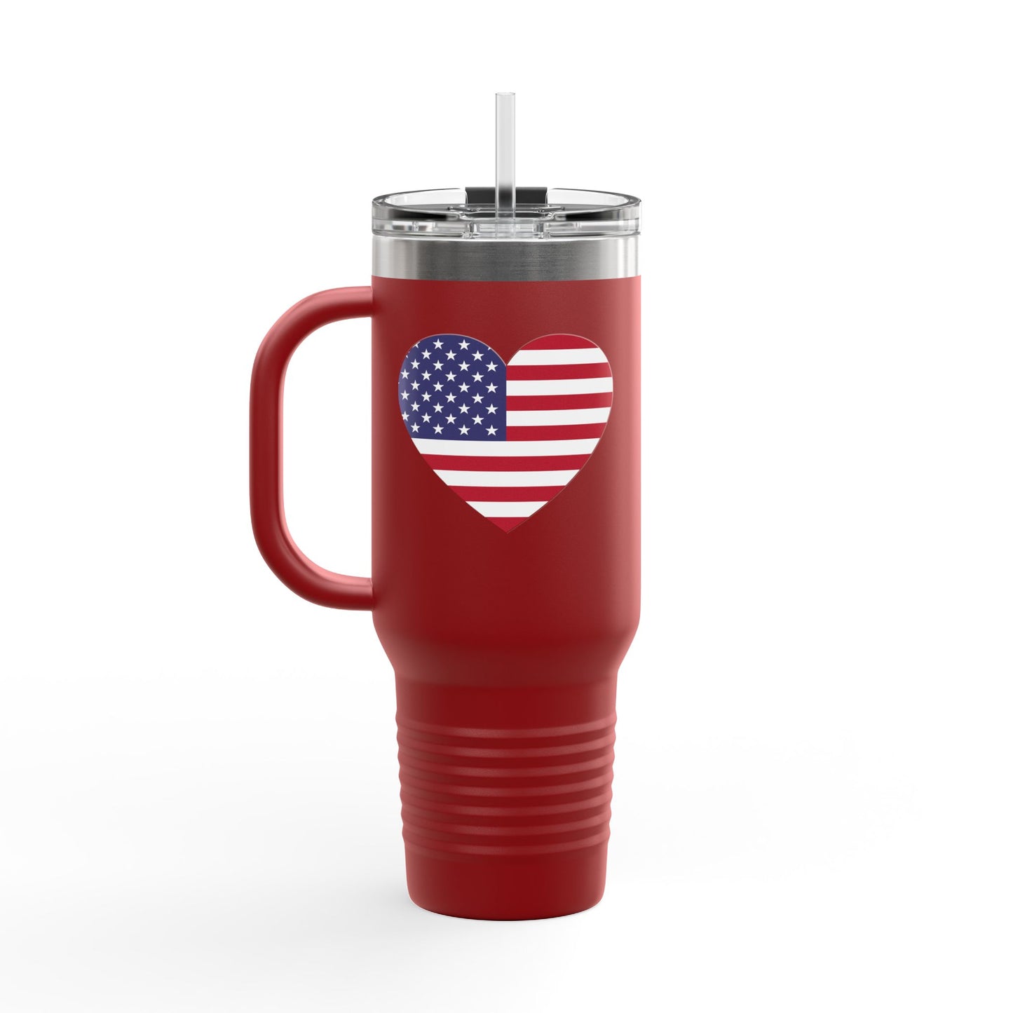 Insulated Travel Mug, 40oz - Heart American Flag