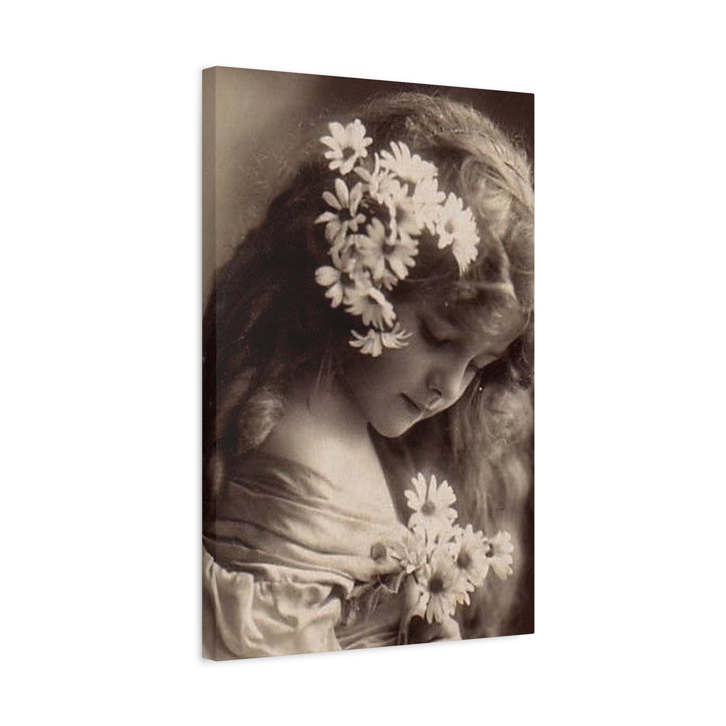 Vintage Floral Portrait Canvas