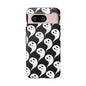 Ghost Pattern Phone Case, Cute Ghost Cell Phone Cover, Halloween Accessory, Spooky Gift, Black and White Phone Case
